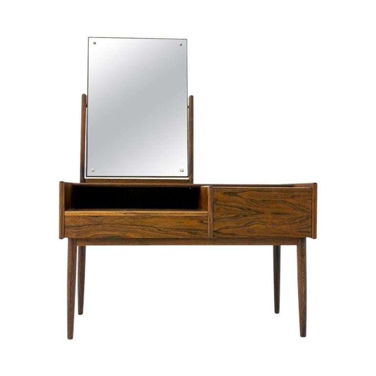 Vanity Scandinavian Modern Rosewood Dressing Table with Mirror, 1970s