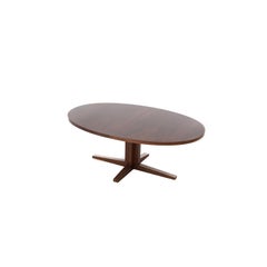 Scandinavian Modern Rosewood Elliptical Dining Table with Pedestal Base