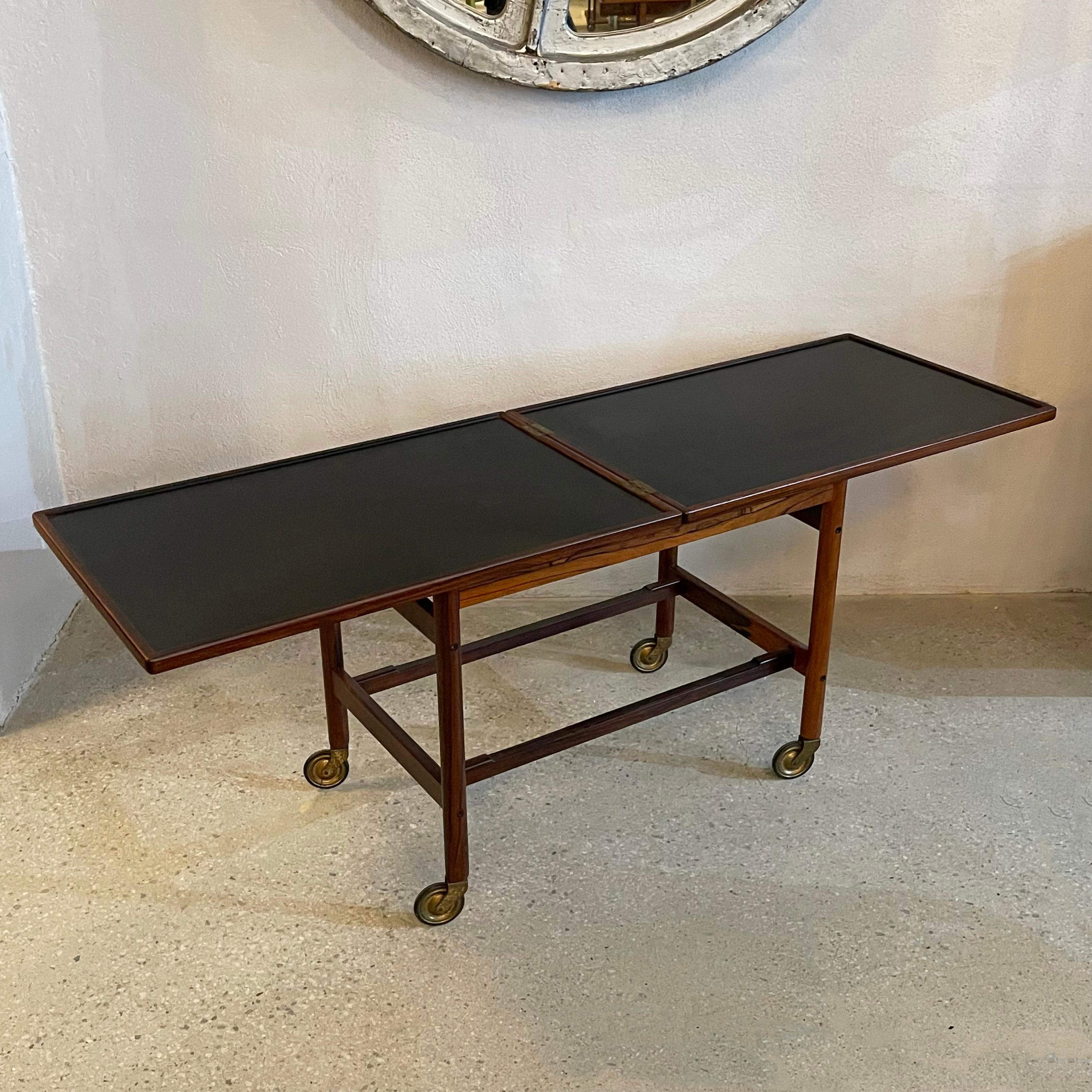 Scandinavian Modern Danish Modern Rosewood Extension Side Table Trolley By Kurt Östervig For Sale