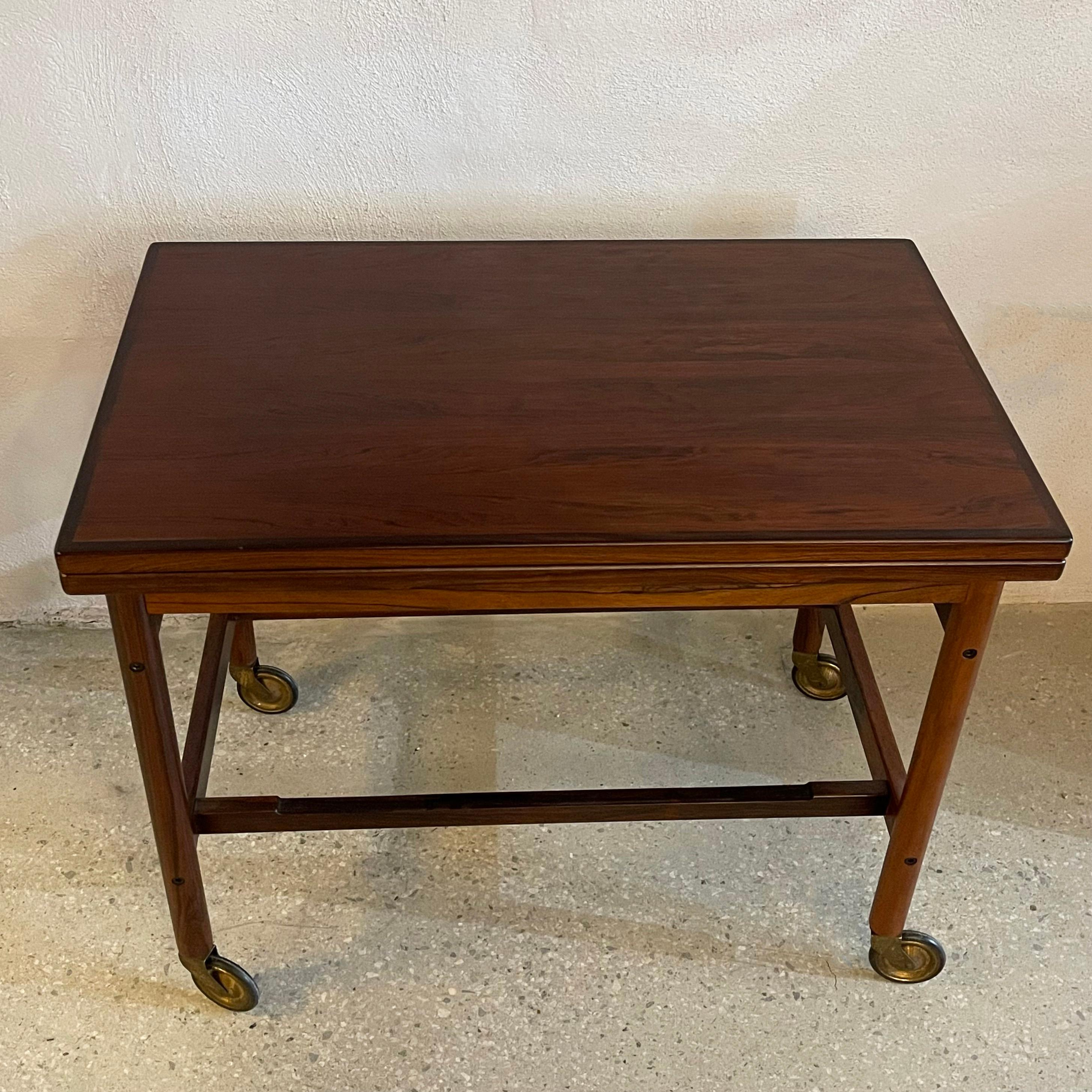 20th Century Danish Modern Rosewood Extension Side Table Trolley By Kurt Östervig For Sale