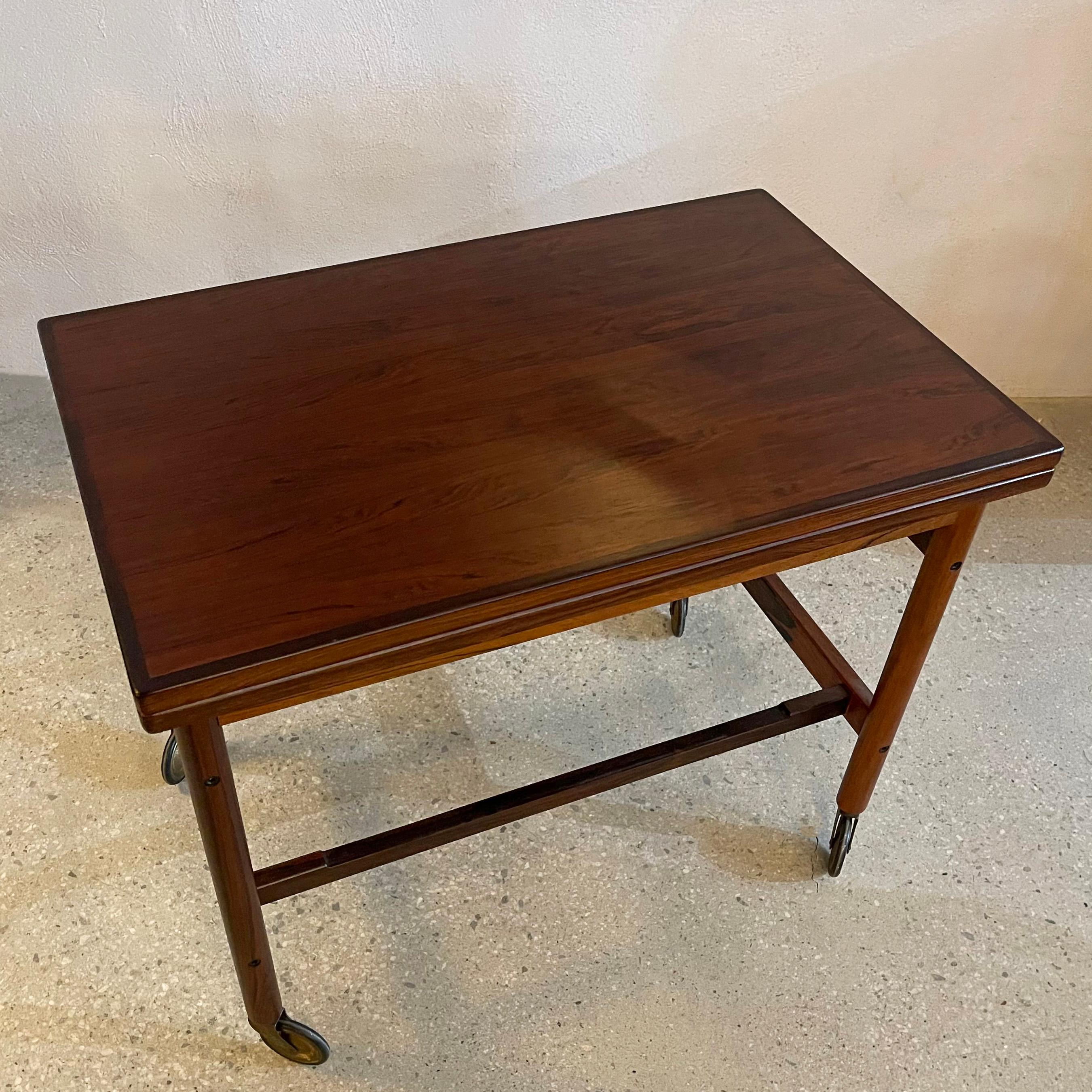Danish Modern Rosewood Extension Side Table Trolley By Kurt Östervig For Sale 1