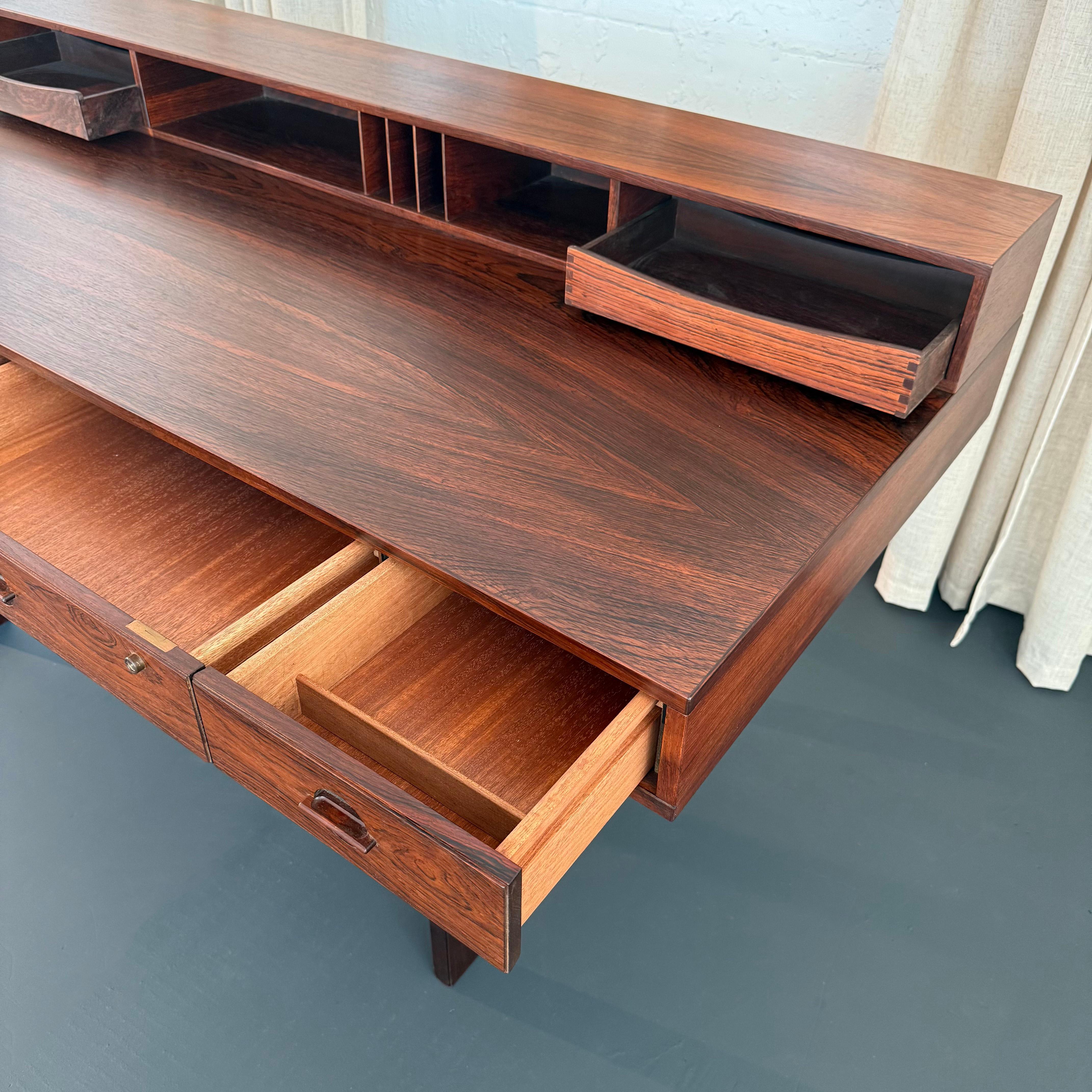 Scandinavian Modern Rosewood Flip-Top Partners Desk By Peter Løvig Nielsen For Sale 5