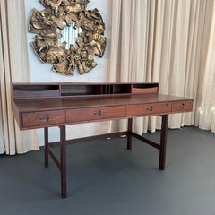 Scandinavian Modern Rosewood Flip-Top Partners Desk By Peter Løvig Nielsen