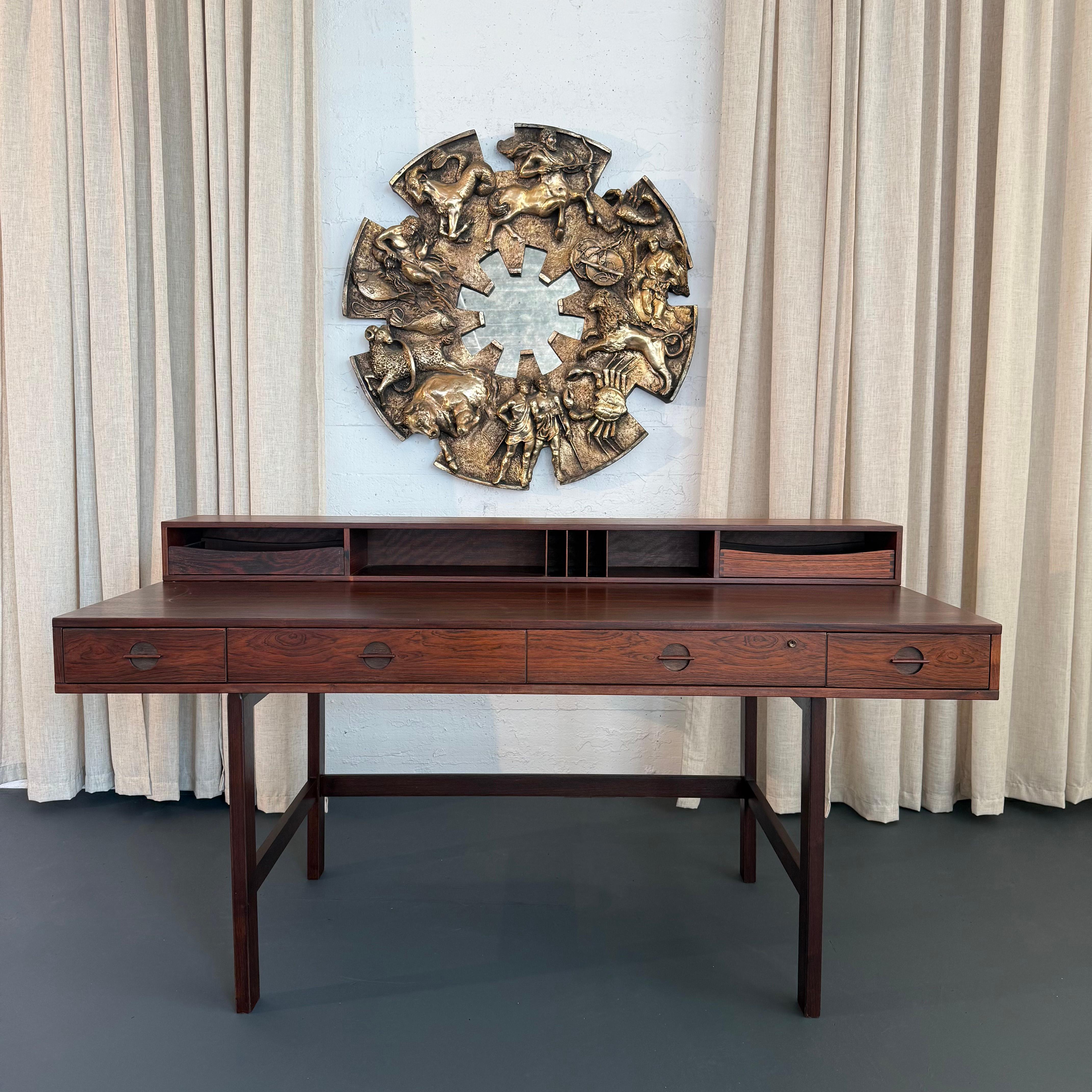 Danish Scandinavian Modern Rosewood Flip-Top Partners Desk By Peter Løvig Nielsen For Sale