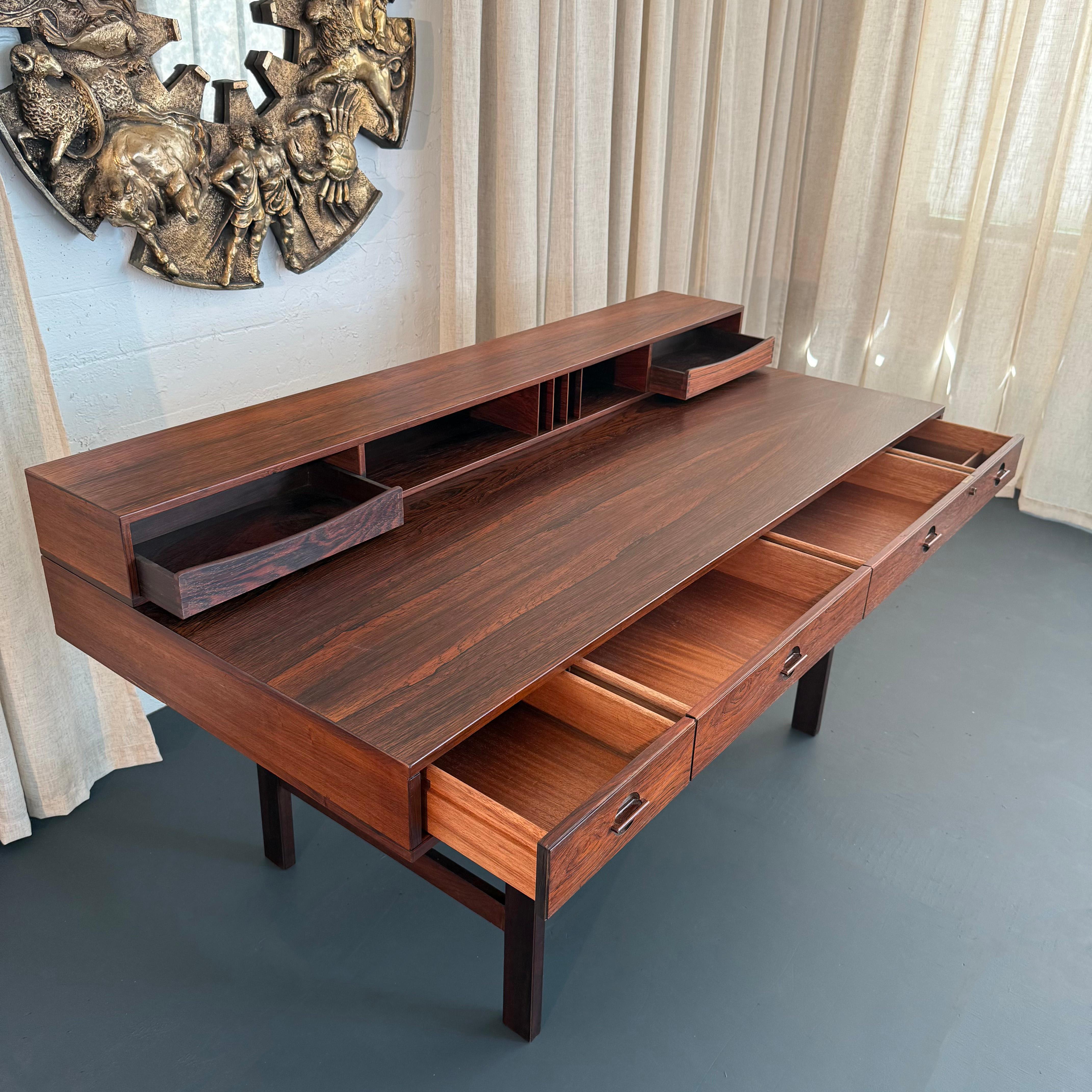 Scandinavian Modern Rosewood Flip-Top Partners Desk By Peter Løvig Nielsen For Sale 1