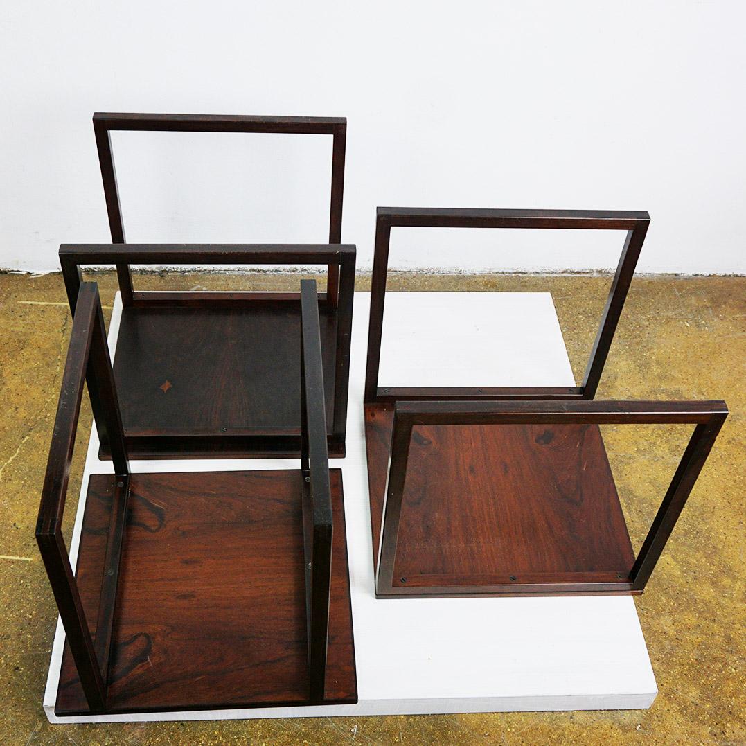 Tables gigognes scandinaves modernes en bois de rose  par Kai Kristiansen Danemark en vente 3