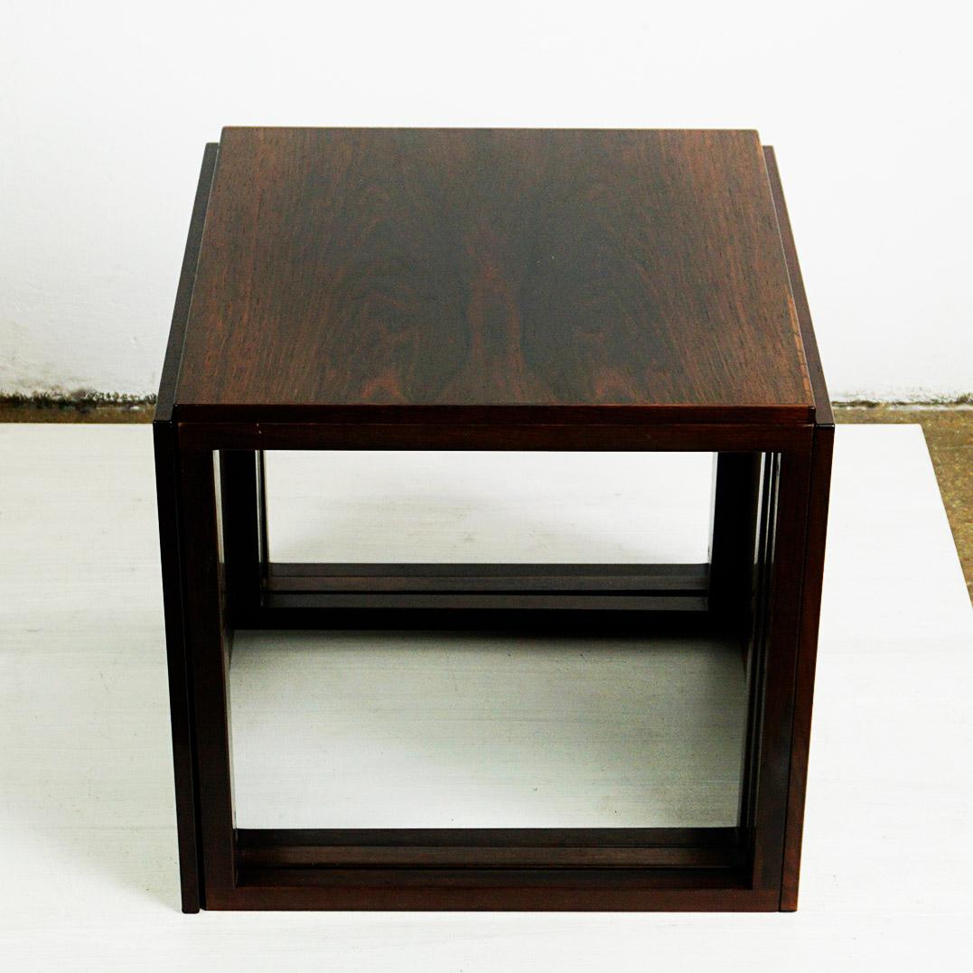 Danois Tables gigognes scandinaves modernes en bois de rose  par Kai Kristiansen Danemark en vente