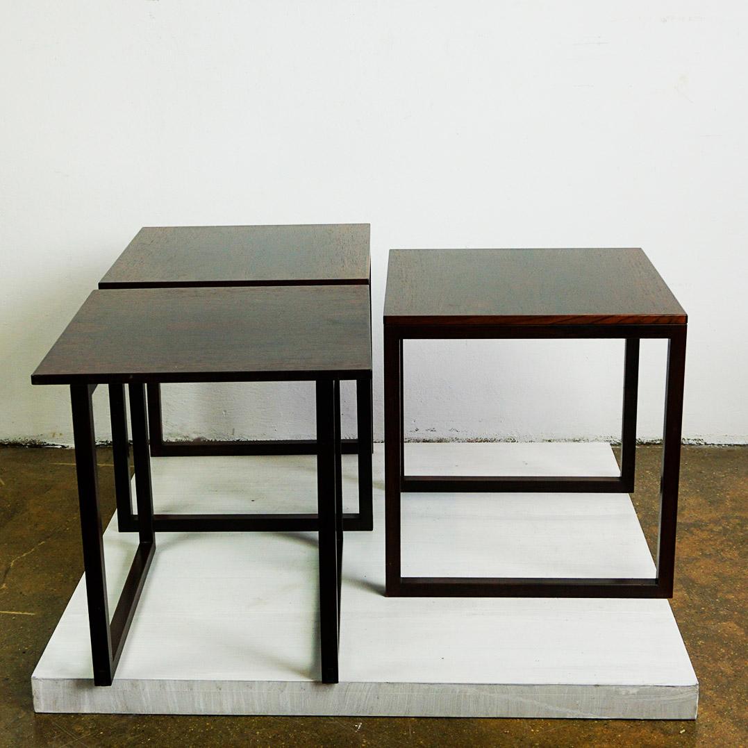 Tables gigognes scandinaves modernes en bois de rose  par Kai Kristiansen Danemark en vente 1