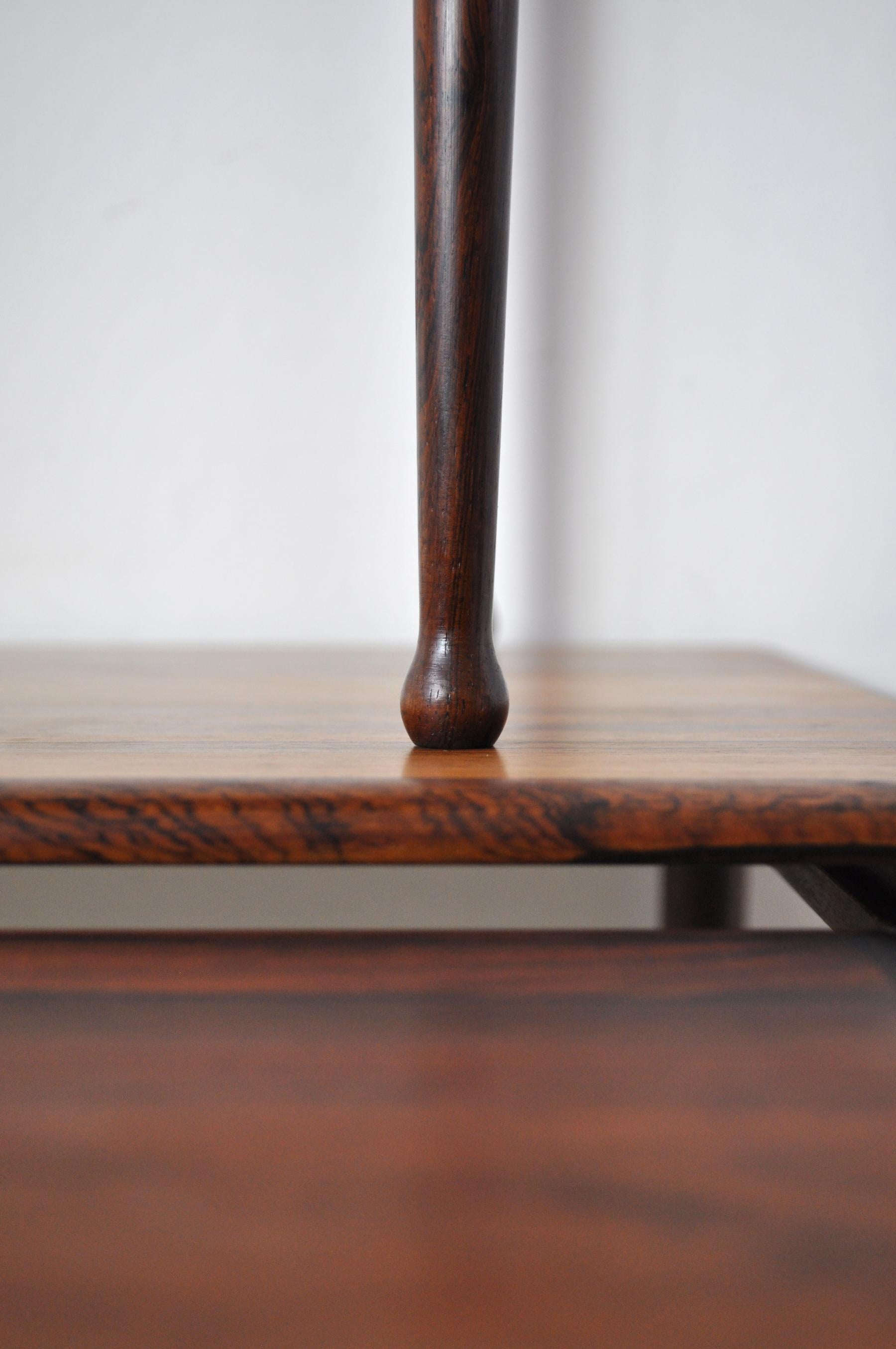 Scandinavian Modern Rosewood Nesting Tables with Drumstick Legs For Sale 6