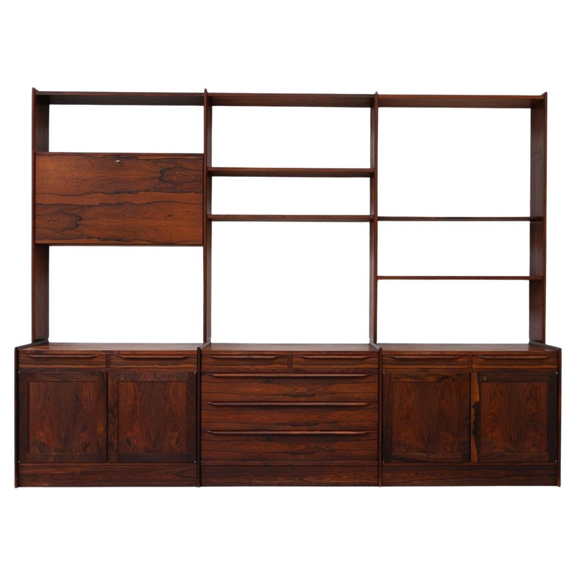 Scandinavian Modern Rosewood "Pega" Bookcase by Ib Juul Christiansen, 1970s. For Sale