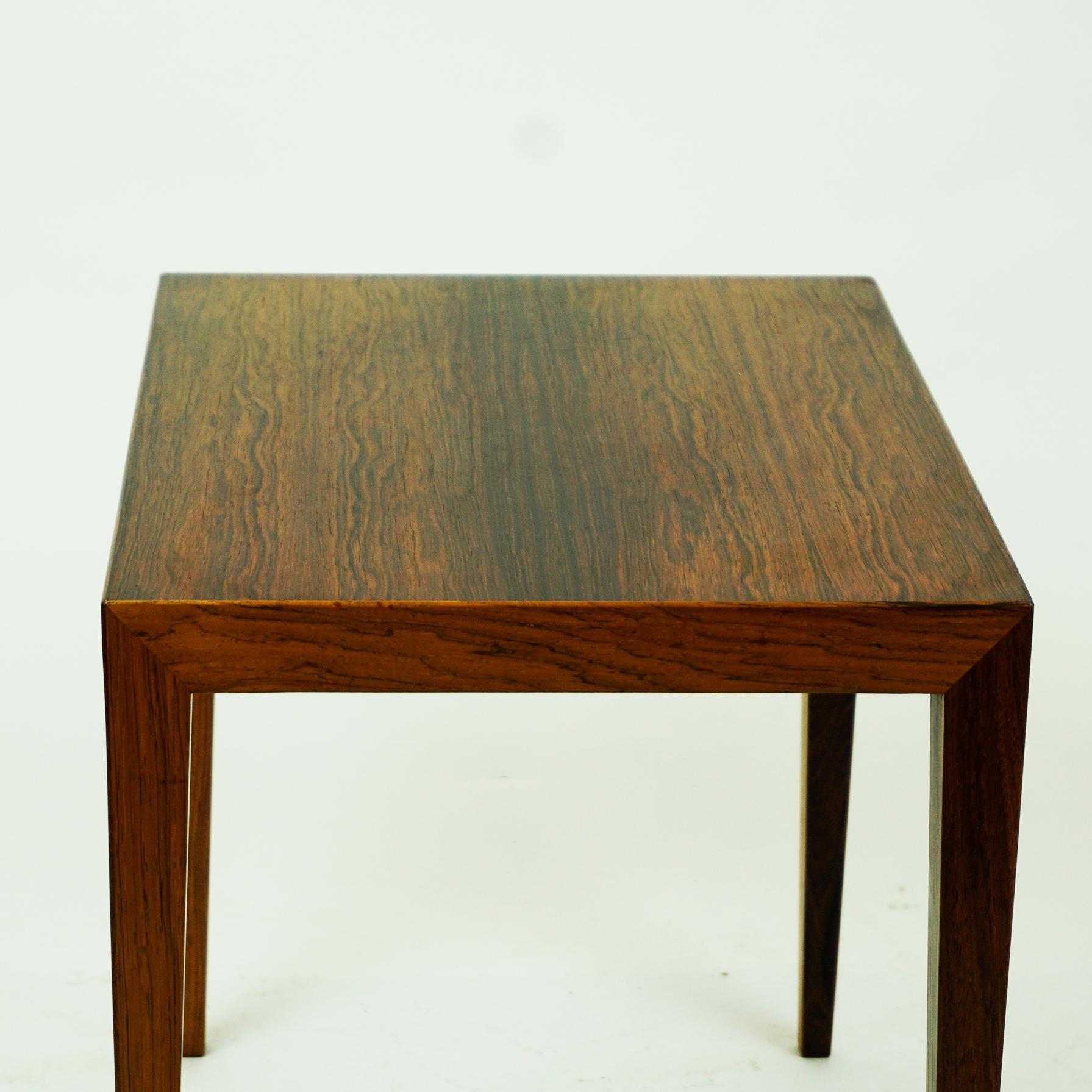 Scandinavian Modern Rosewood Side Table by Severin Hansen for Haslev 7