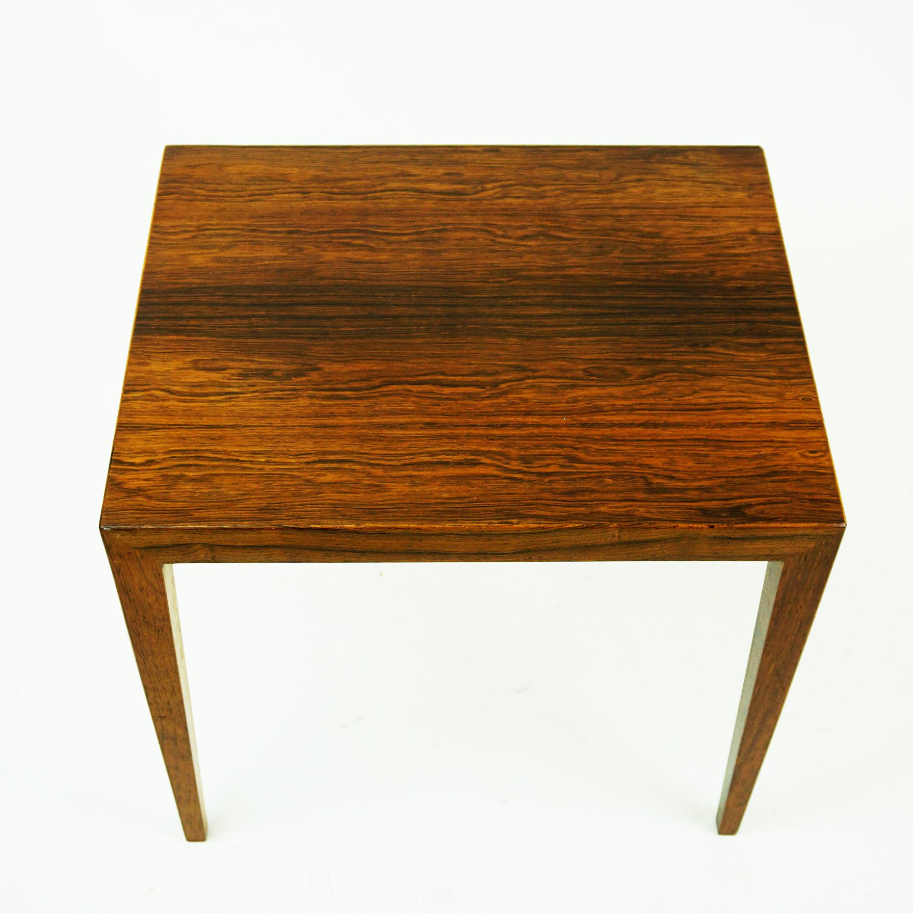 Scandinavian Modern Rosewood Side Table by Severin Hansen for Haslev 9