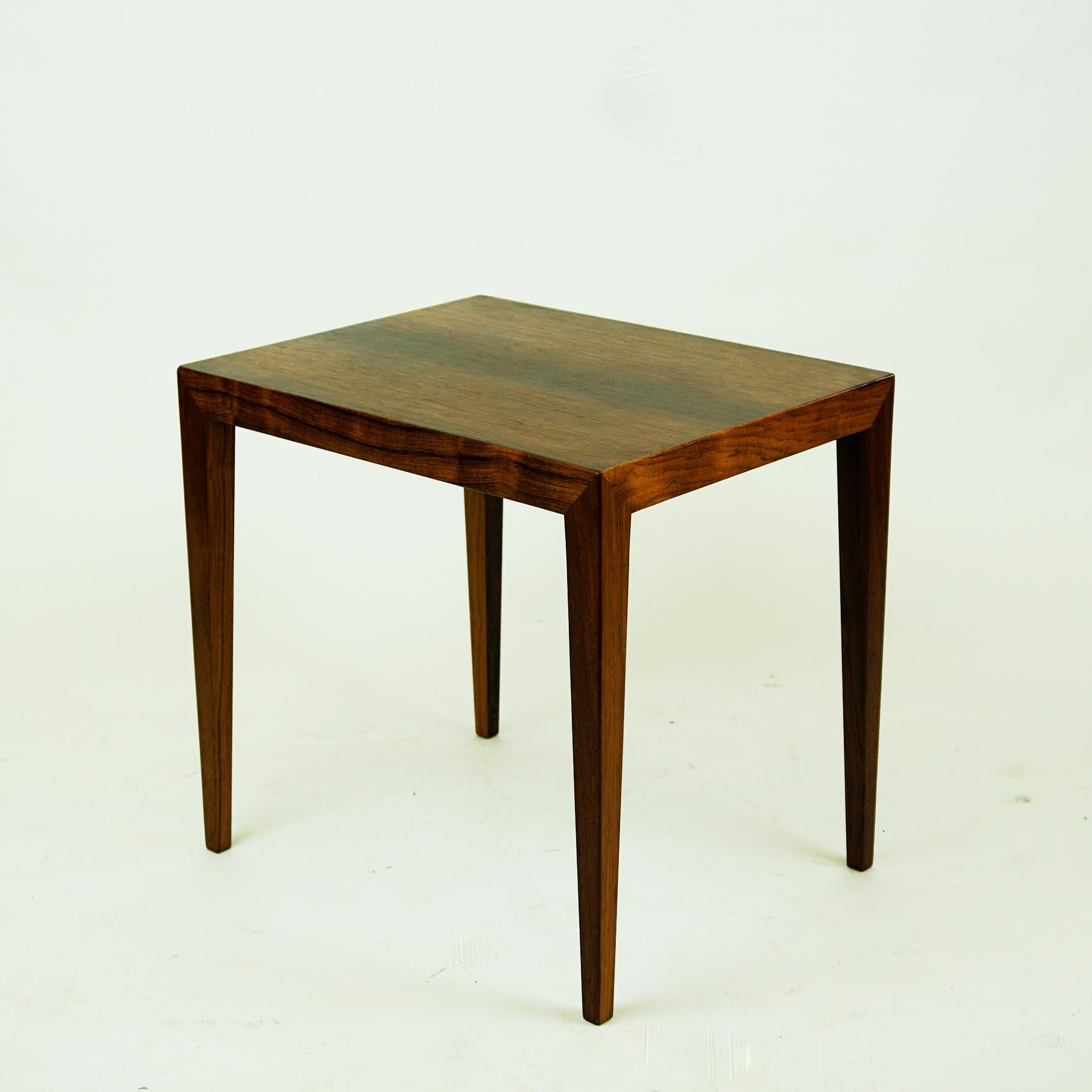 Scandinavian Modern Rosewood Side Table by Severin Hansen for Haslev 1