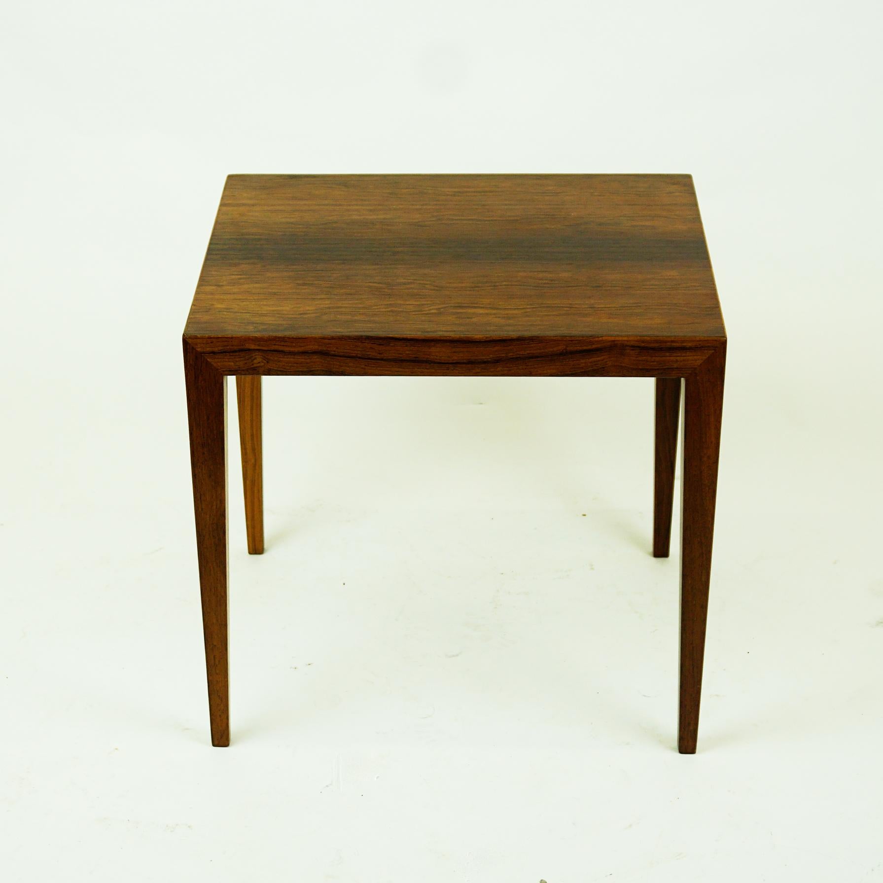 Scandinavian Modern Rosewood Side Table by Severin Hansen for Haslev 2