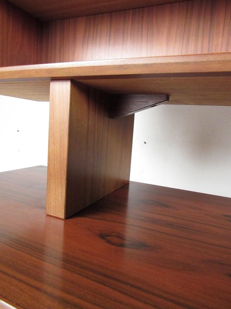 Scandinavian Modern Rosewood Sideboard with Cupboard Top Bookshelf 4