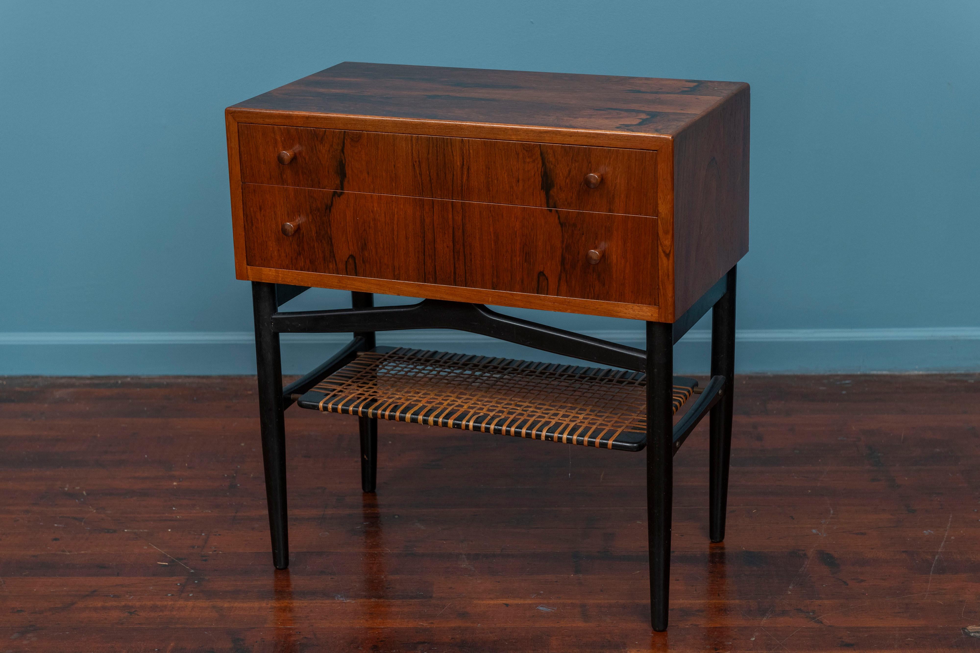 Scandinavian Modern Rosewood Small Console Table In Good Condition For Sale In San Francisco, CA