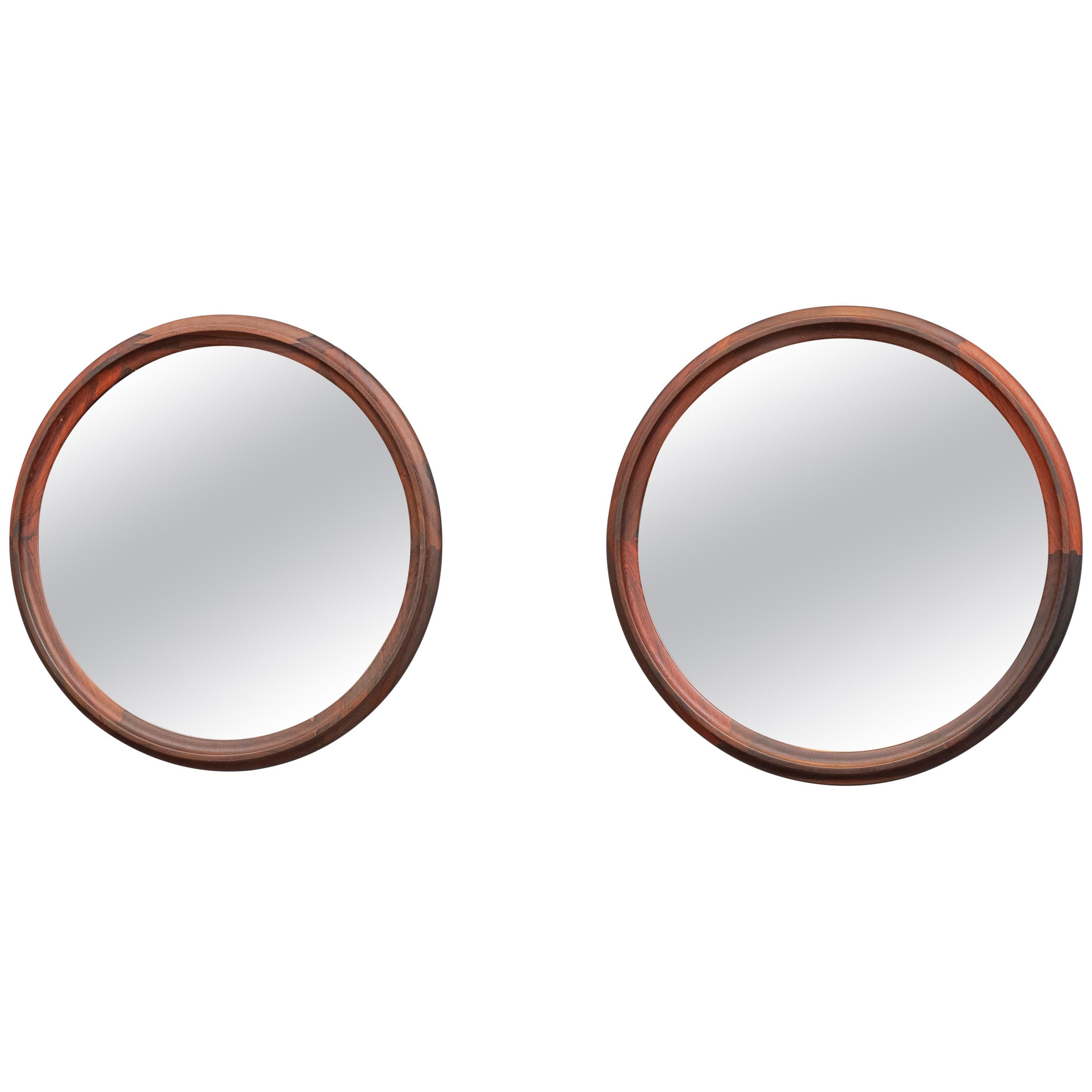 Scandinavian Modern Rosewood Wall Mirrors