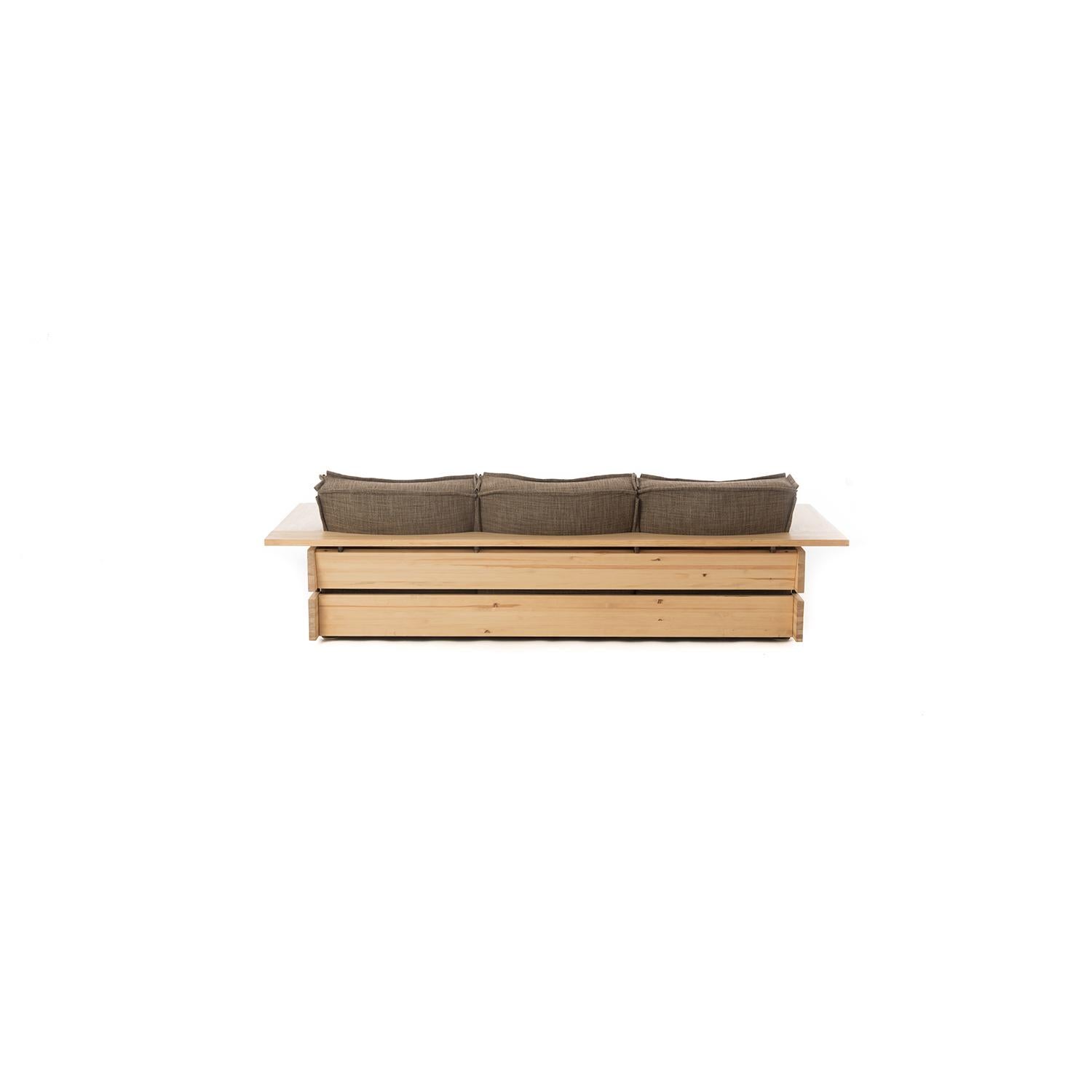 Scandinavian Modern Rustic Pine Sofa by Hameen Kalustaja 1