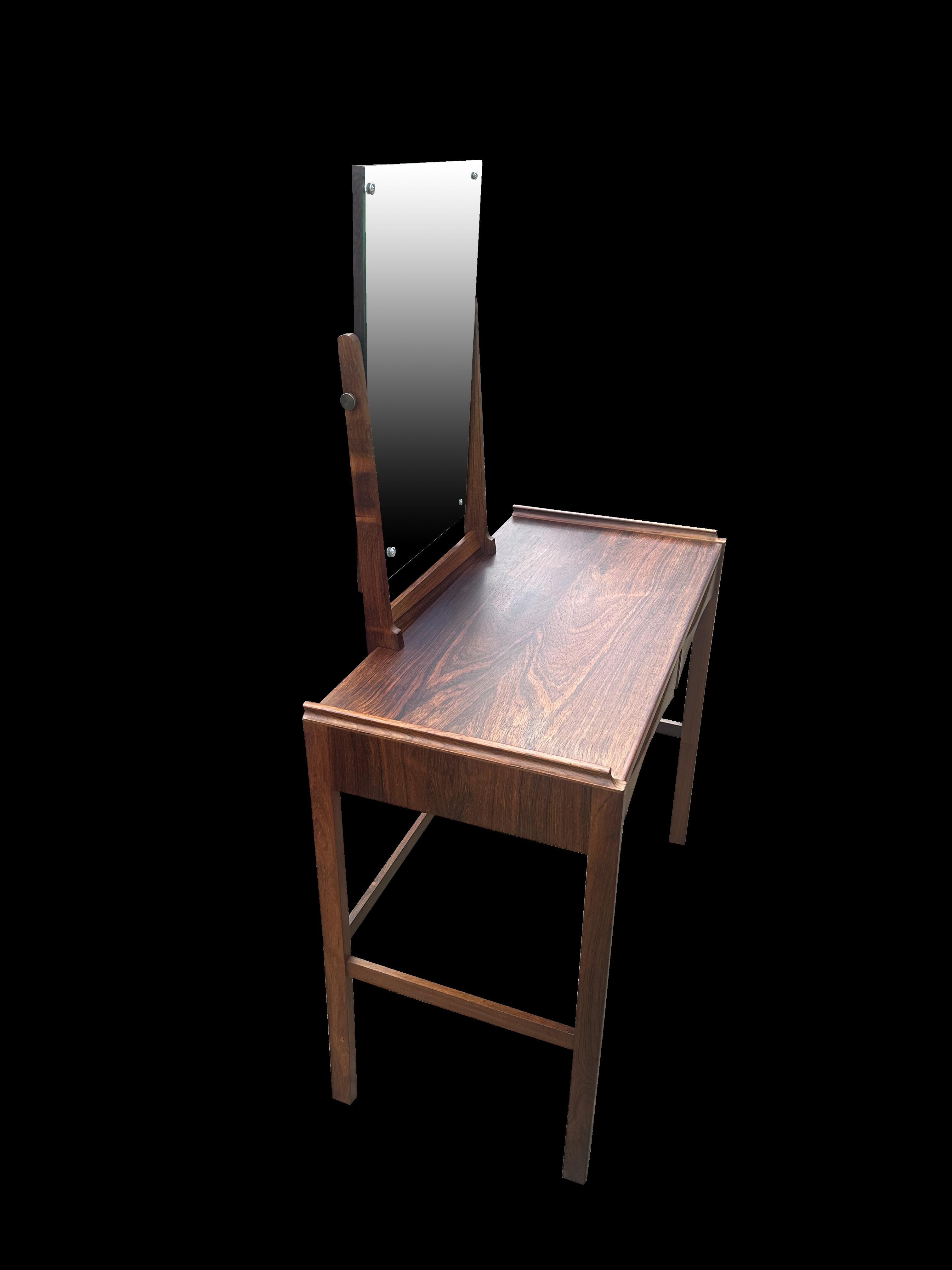 20th Century Scandinavian Modern Santos Rosewood Dressing Table and Stool