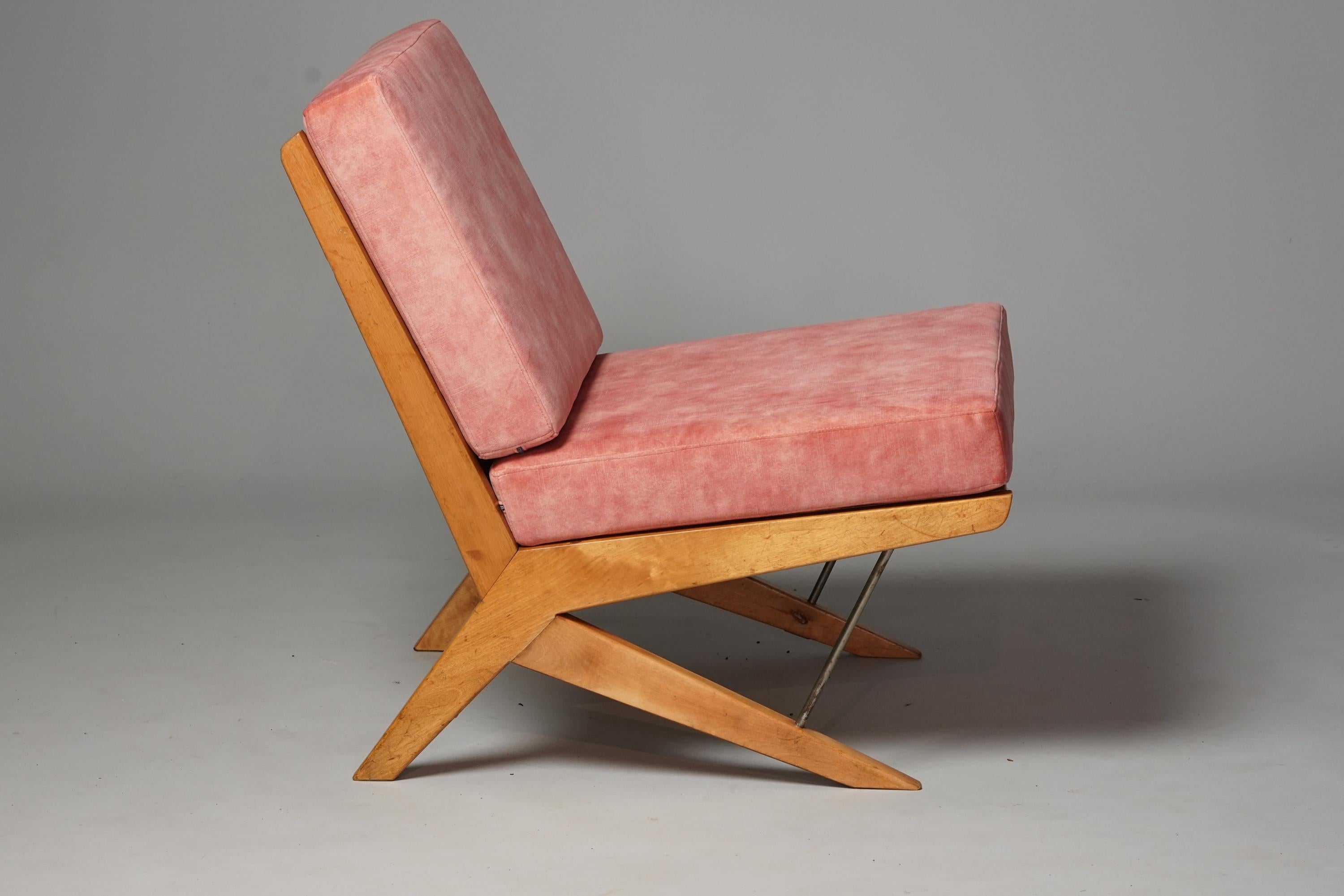 Brass Scandinavian Modern Scissor Chair In The Style Of Olavi Hänninen, 1950/1960s For Sale