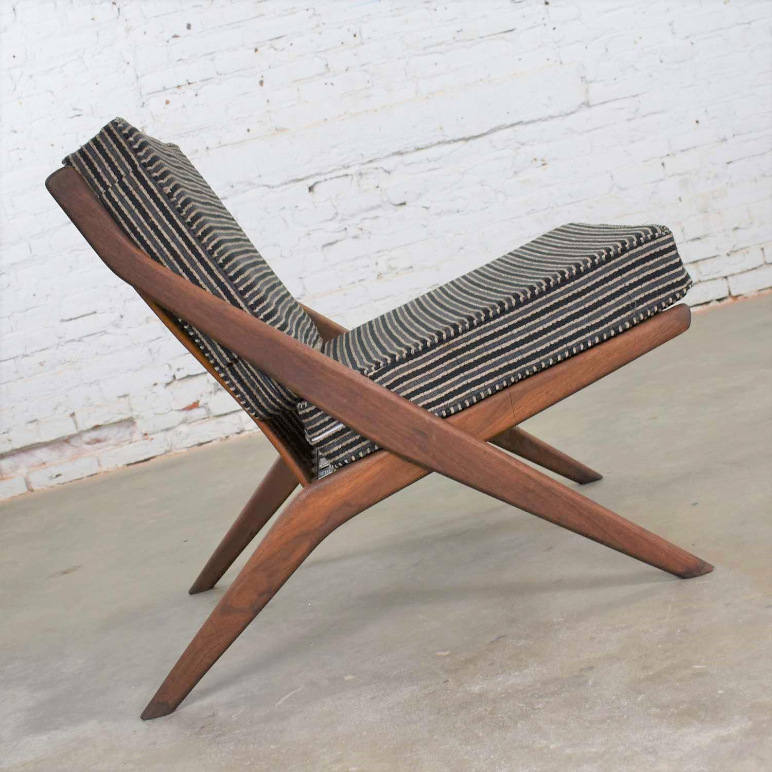 Swedish Scandinavian Modern Scissor Lounge Chair by Folke Ohlsson for DUX For Sale