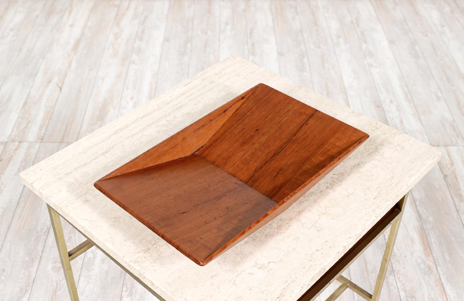 Scandinavian Modern Sculpted Teak Tray by Sowe Konst Sovestad In Excellent Condition In Los Angeles, CA
