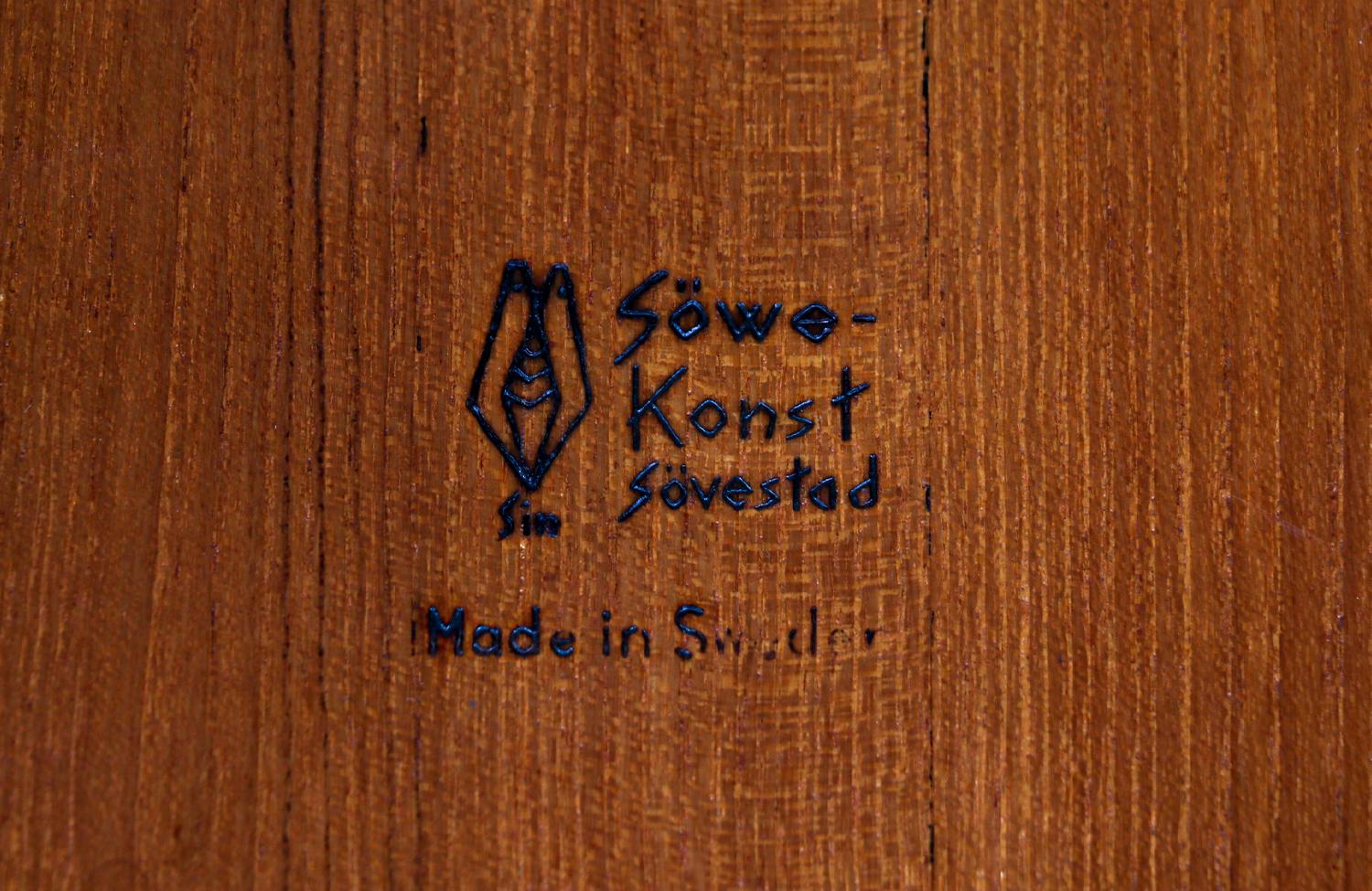 Mid-20th Century Scandinavian Modern Sculpted Teak Tray by Sowe Konst Sovestad