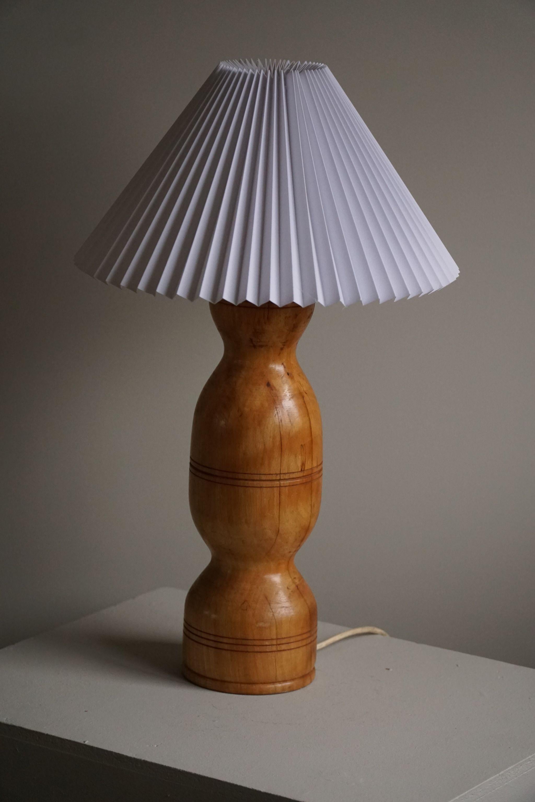 Scandinavian Modern, Sculptural Organic Wooden Table Lamp, 1960s  2