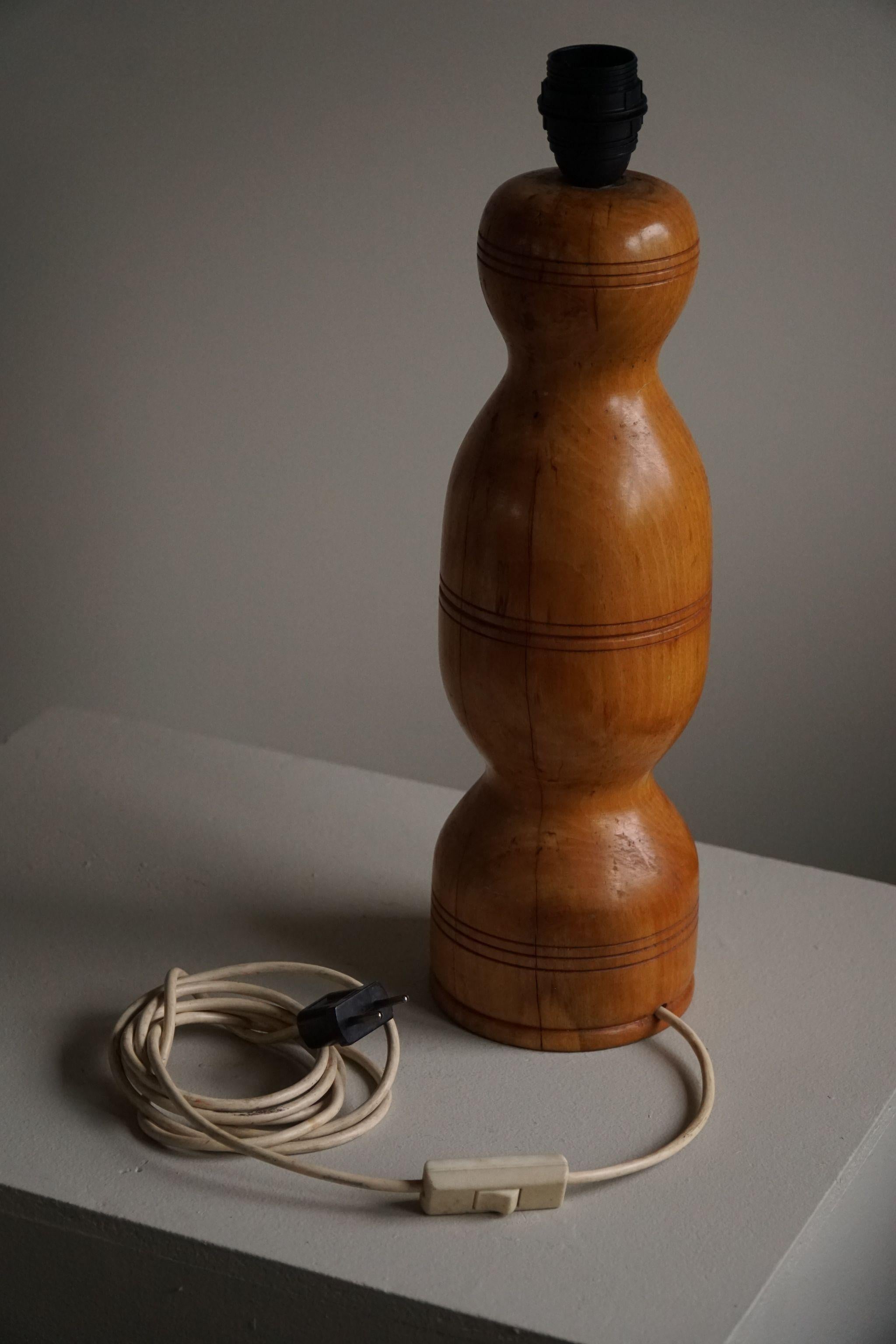 20th Century Scandinavian Modern, Sculptural Organic Wooden Table Lamp, 1960s 