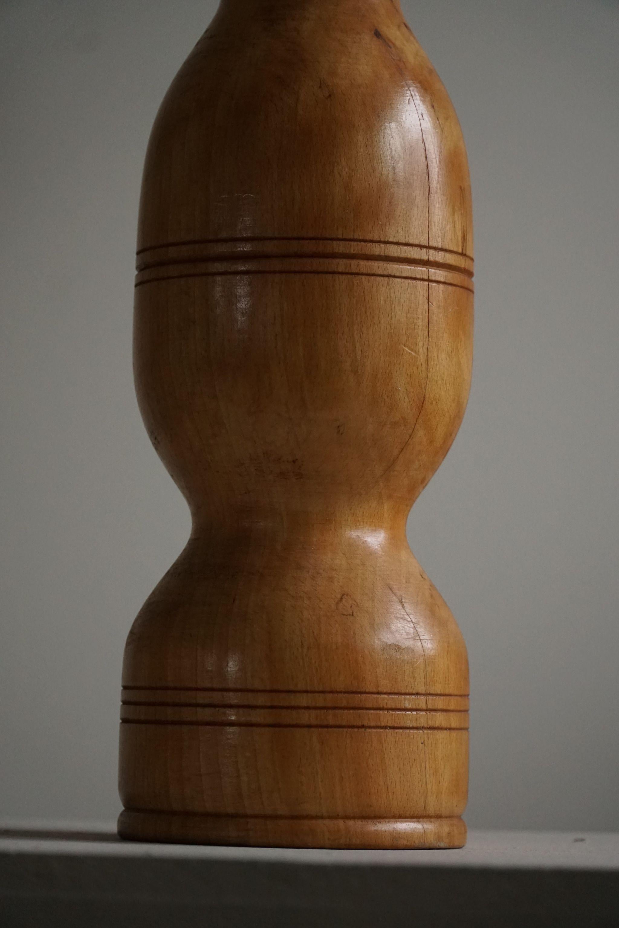 Scandinavian Modern, Sculptural Organic Wooden Table Lamp, 1960s  1