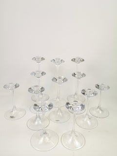Scandinavian Modern Set of 12 Kosta Boda Candlesticks Kjell Engman Fanfar