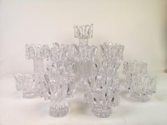 Scandinavian Modern Set of 14 Kosta "Sunflower" Candlesticks Göran Wärff