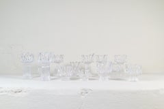 Moderno juego escandinavo de 14 candelabros Kosta "Girasol" Göran Wärff Suecia