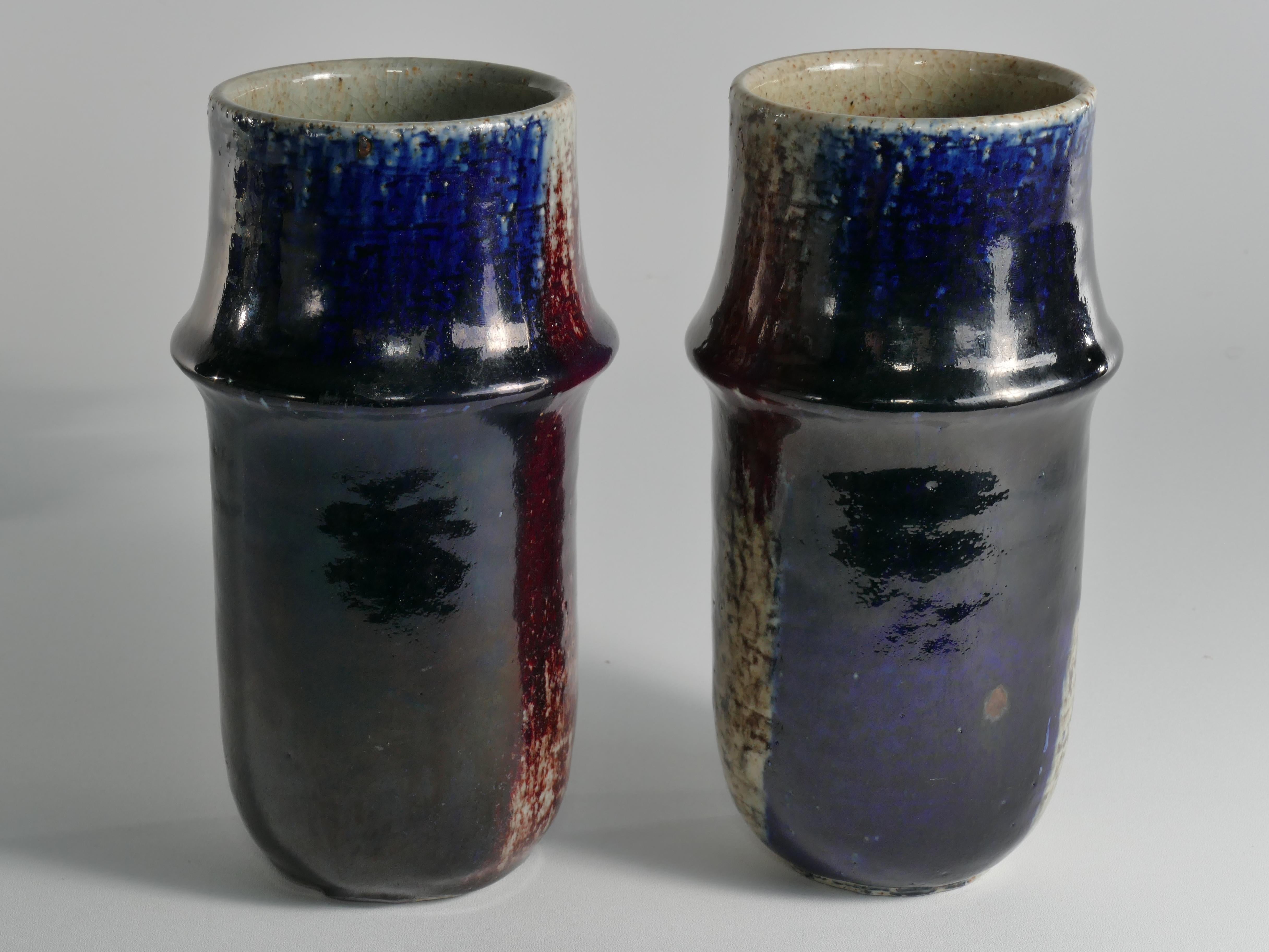 Scandinavian Modern Set of 2 Ceramic Vases, Sylvia Leuchovius, Rörstrand 1976 For Sale 9