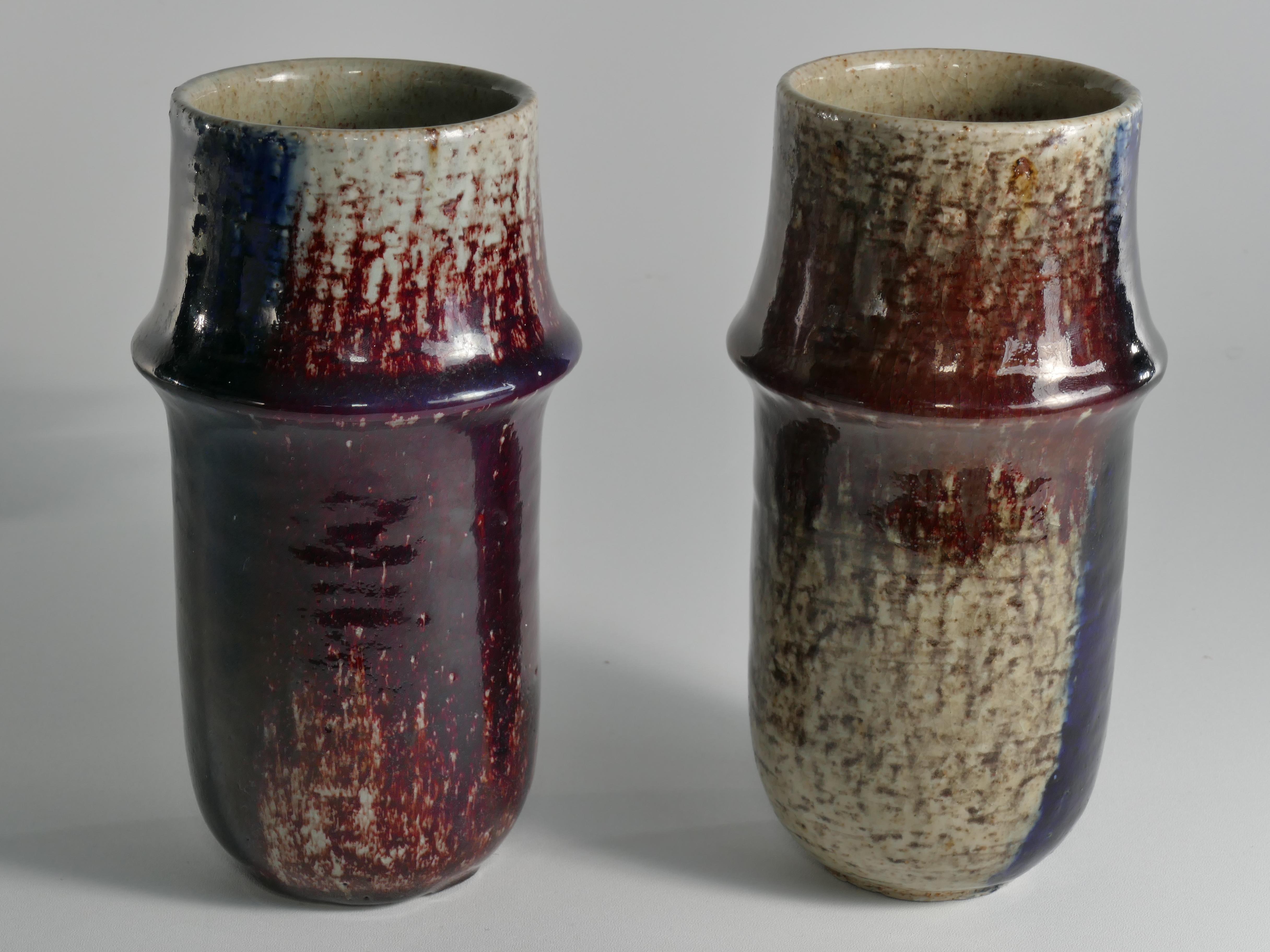 Scandinavian Modern Set of 2 Ceramic Vases, Sylvia Leuchovius, Rörstrand 1976 For Sale 10