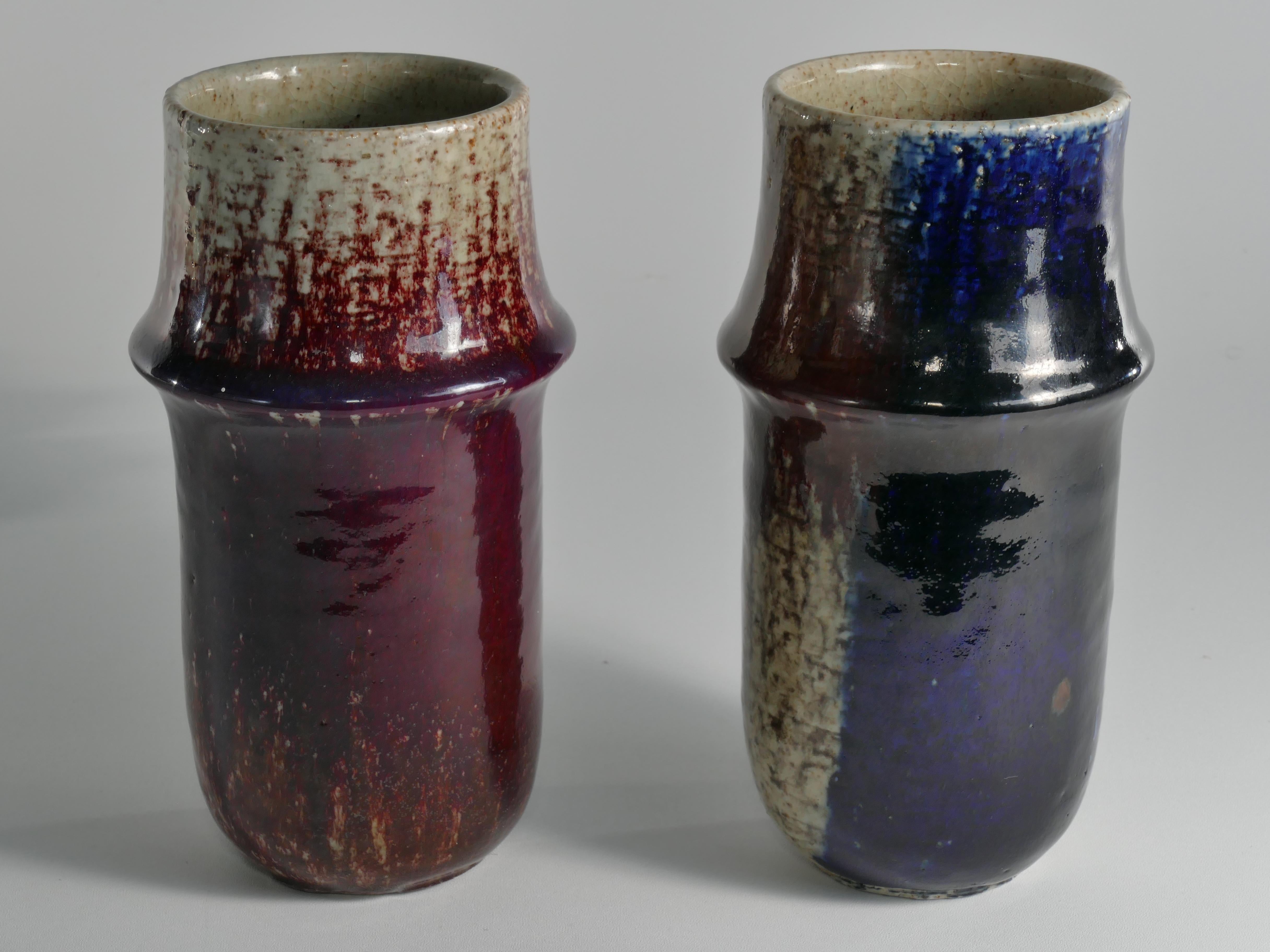 Scandinavian Modern Set of 2 Ceramic Vases, Sylvia Leuchovius, Rörstrand 1976 For Sale 11