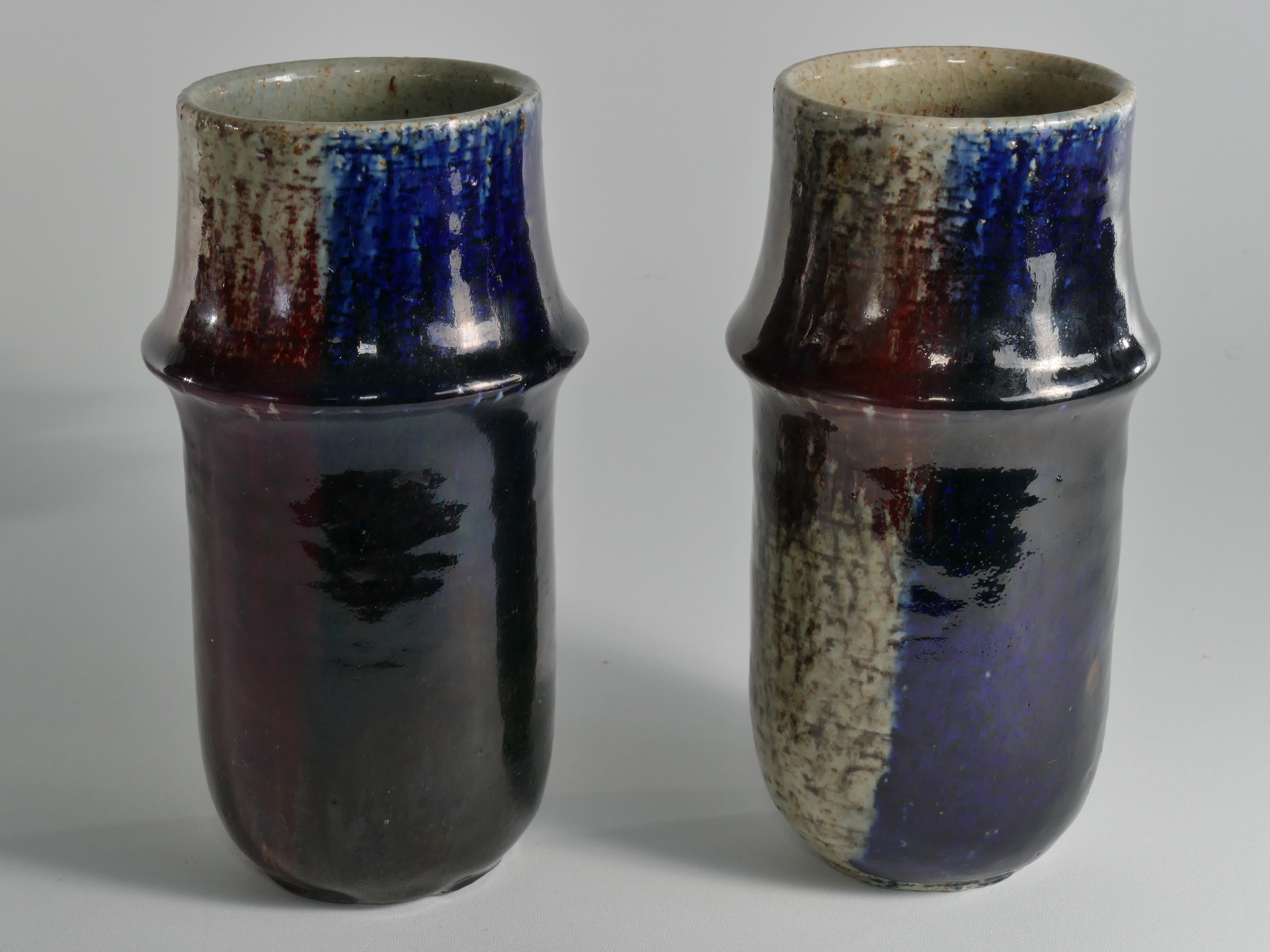 Scandinavian Modern Set of 2 Ceramic Vases, Sylvia Leuchovius, Rörstrand 1976 For Sale 12