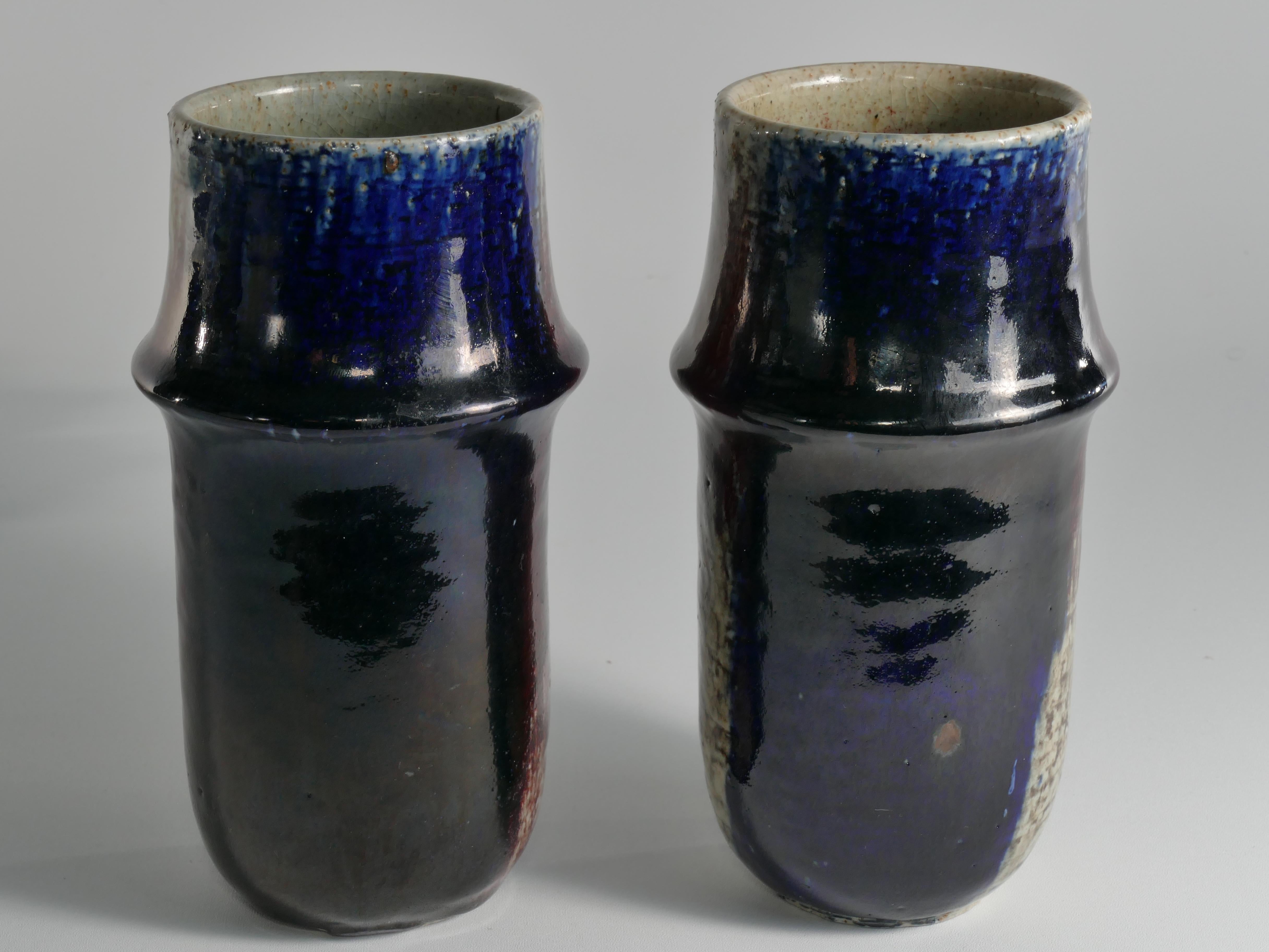 Vases en céramique modernes scandinaves, Sylvia Leuchovius, Rörstrand 1976,  Ensemble de 2 pièces en vente 11