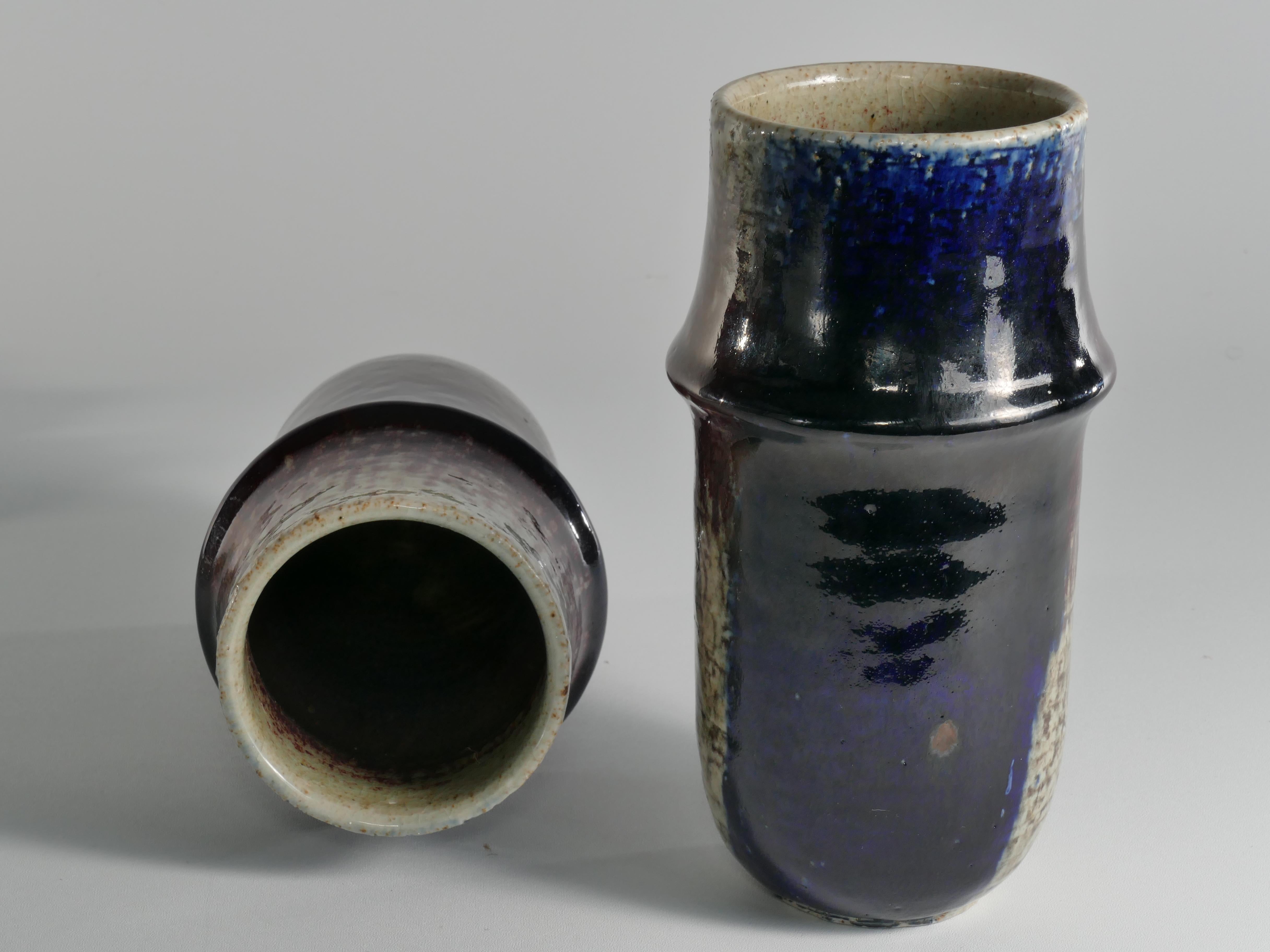 Vases en céramique modernes scandinaves, Sylvia Leuchovius, Rörstrand 1976,  Ensemble de 2 pièces en vente 12