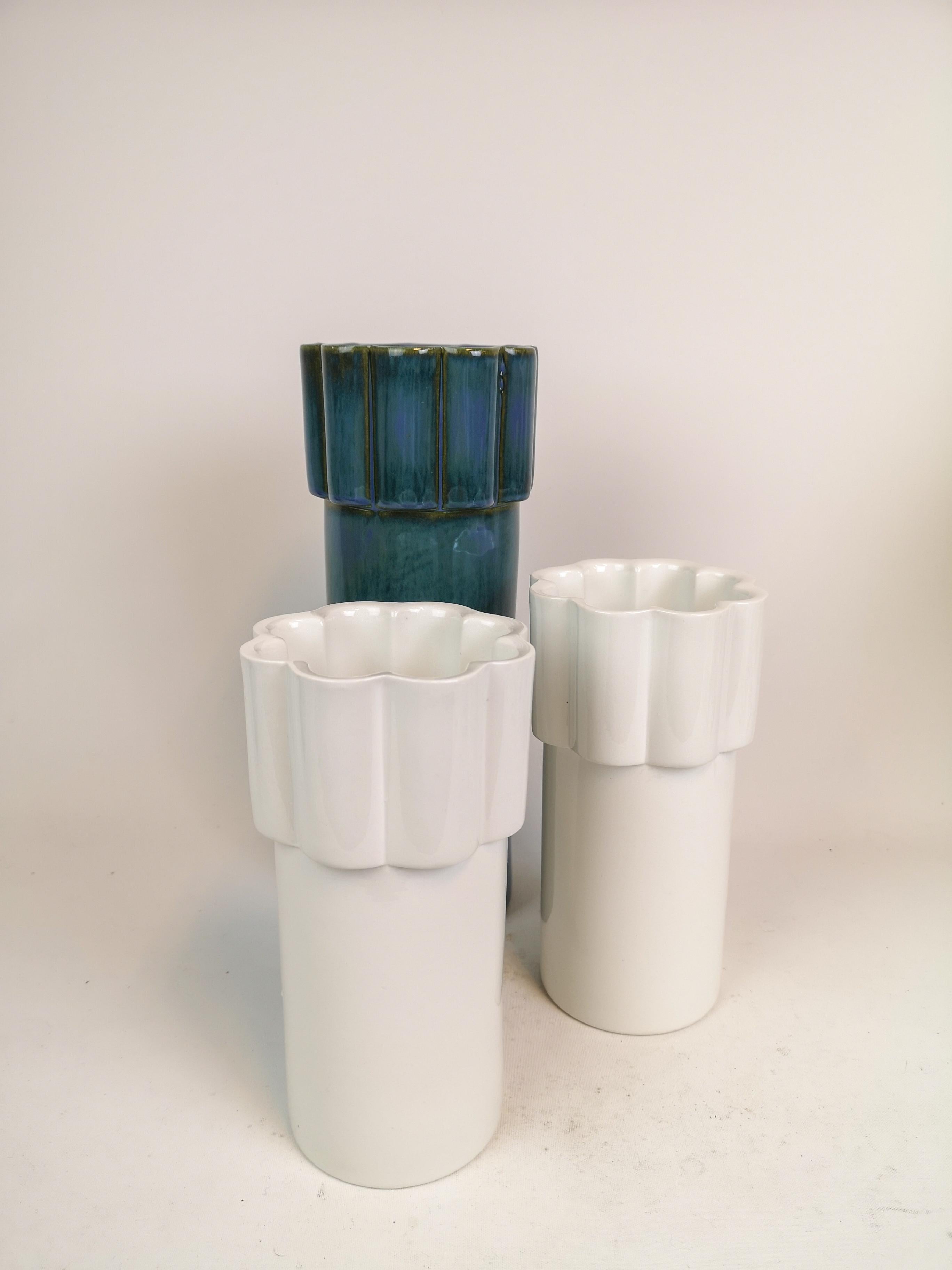 Scandinavian Modern Set of 3 Vases Konvex by Karin Björquist Gustavsberg, Sweden For Sale 3