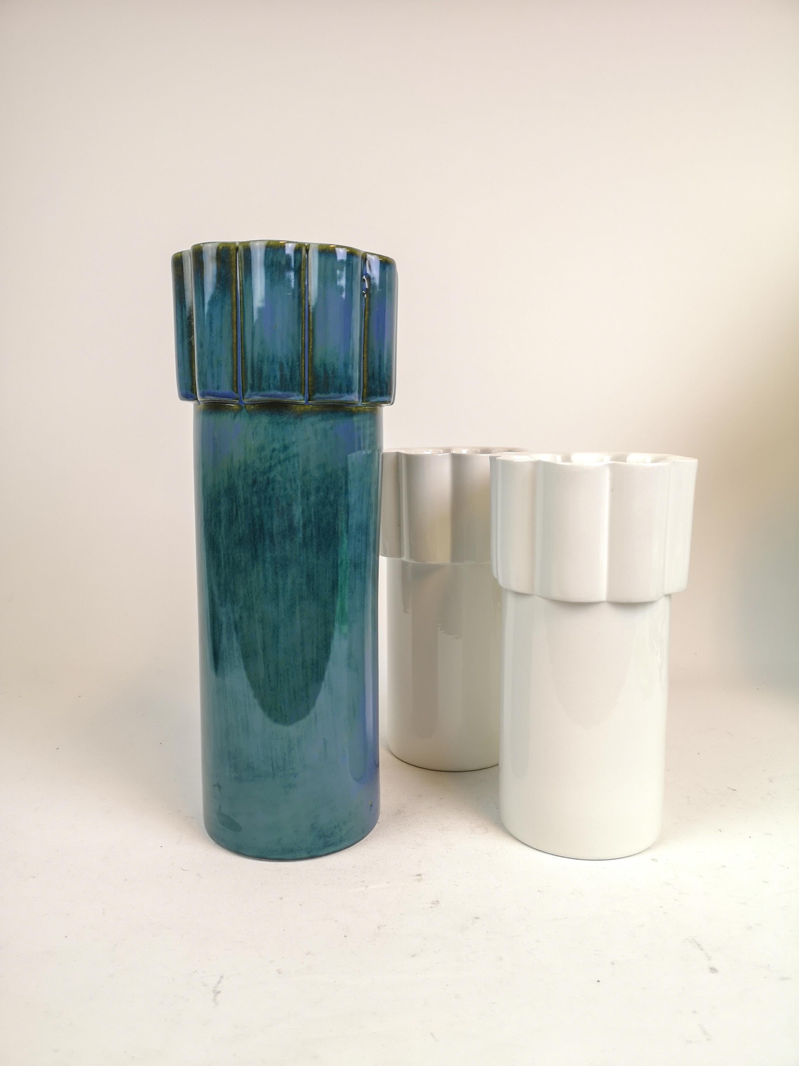 Scandinavian Modern Set of 3 Vases Konvex by Karin Björquist Gustavsberg, Sweden For Sale 1