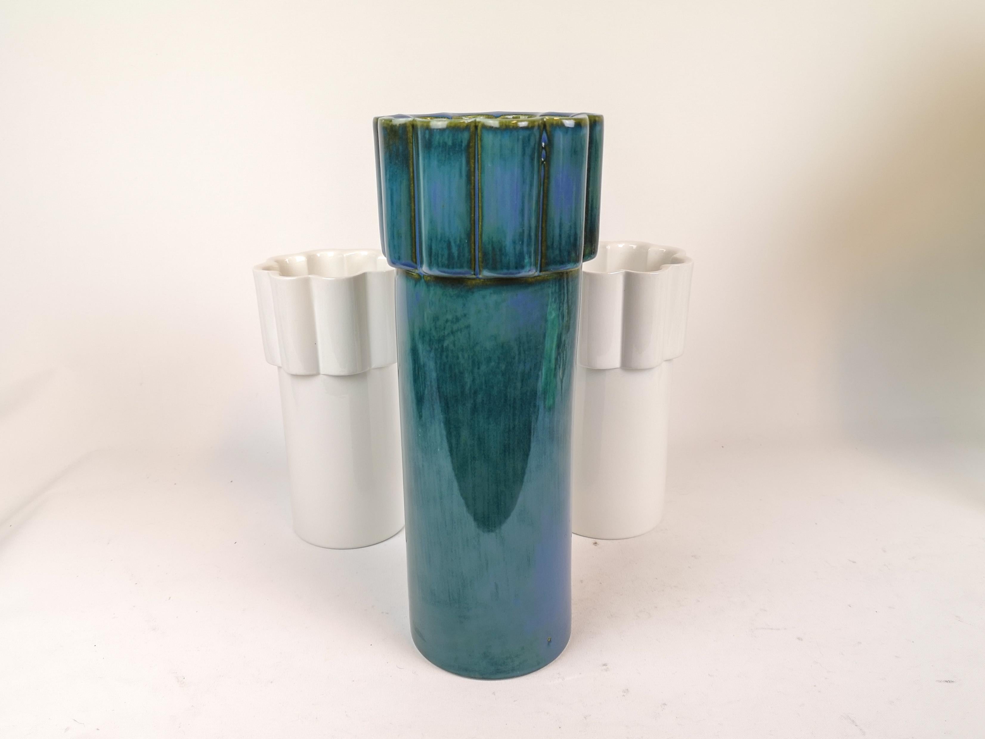 Scandinavian Modern Set of 3 Vases Konvex by Karin Björquist Gustavsberg, Sweden For Sale 2