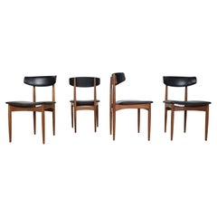 Scandinavian Modern Set of 4 Teak Dinning Room Chairs, 1960 Denmark