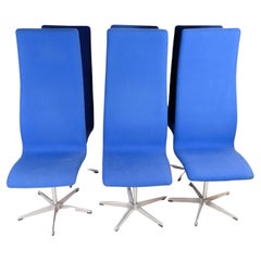 Scandinavian Modern Set of 6 Oxford Chairs, Arne Jacobsen, Fritz Hansen