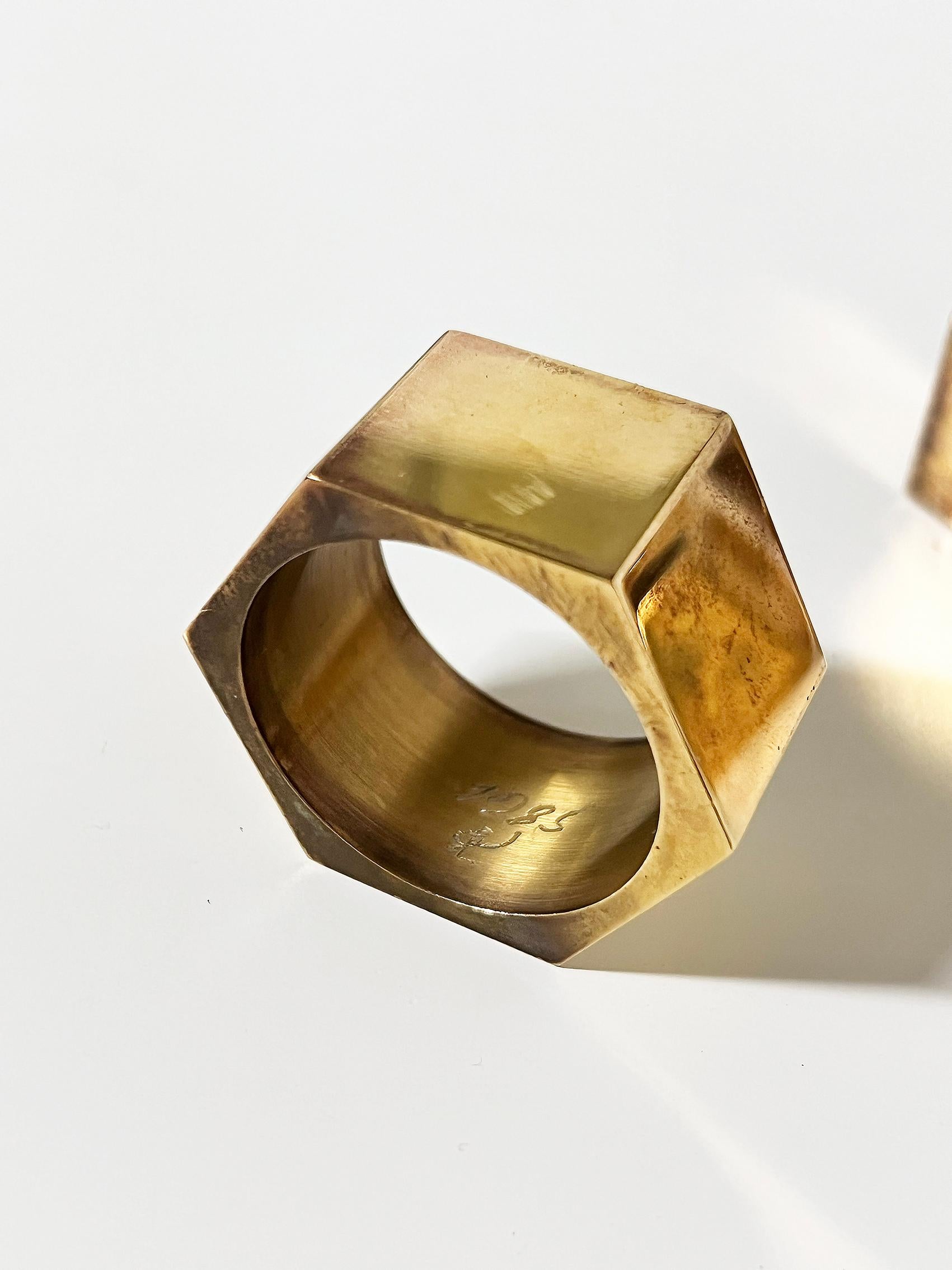 Scandinavian Modern Set of Eight Napkin Rings or Holders, Gusums Bruk -1985 For Sale 3