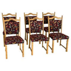 Scandinavian Modern, Set of Six Oak Dining Chairs, Denmark, 1960s-1970s