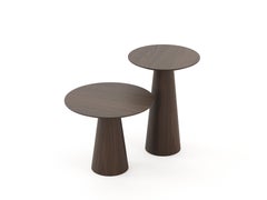 Scandinavian modern set Olivier Side Tables made with walnut, Handmade
