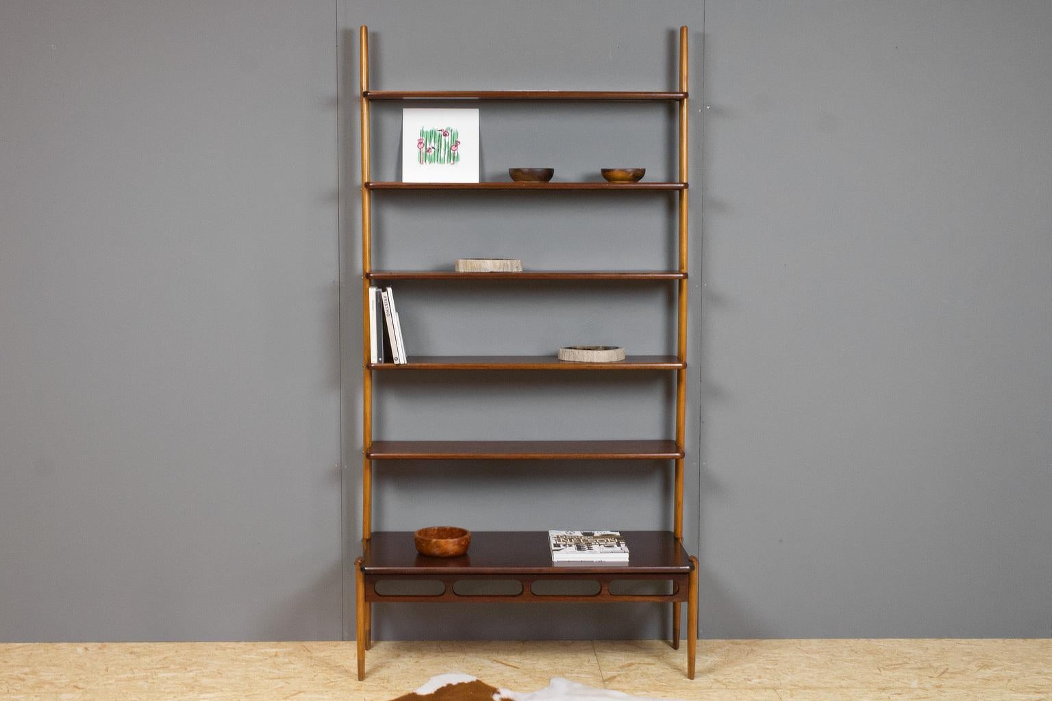 Danish Scandinavian Modern Shelving Unit in Teak and Oak by William Watting, 1960s