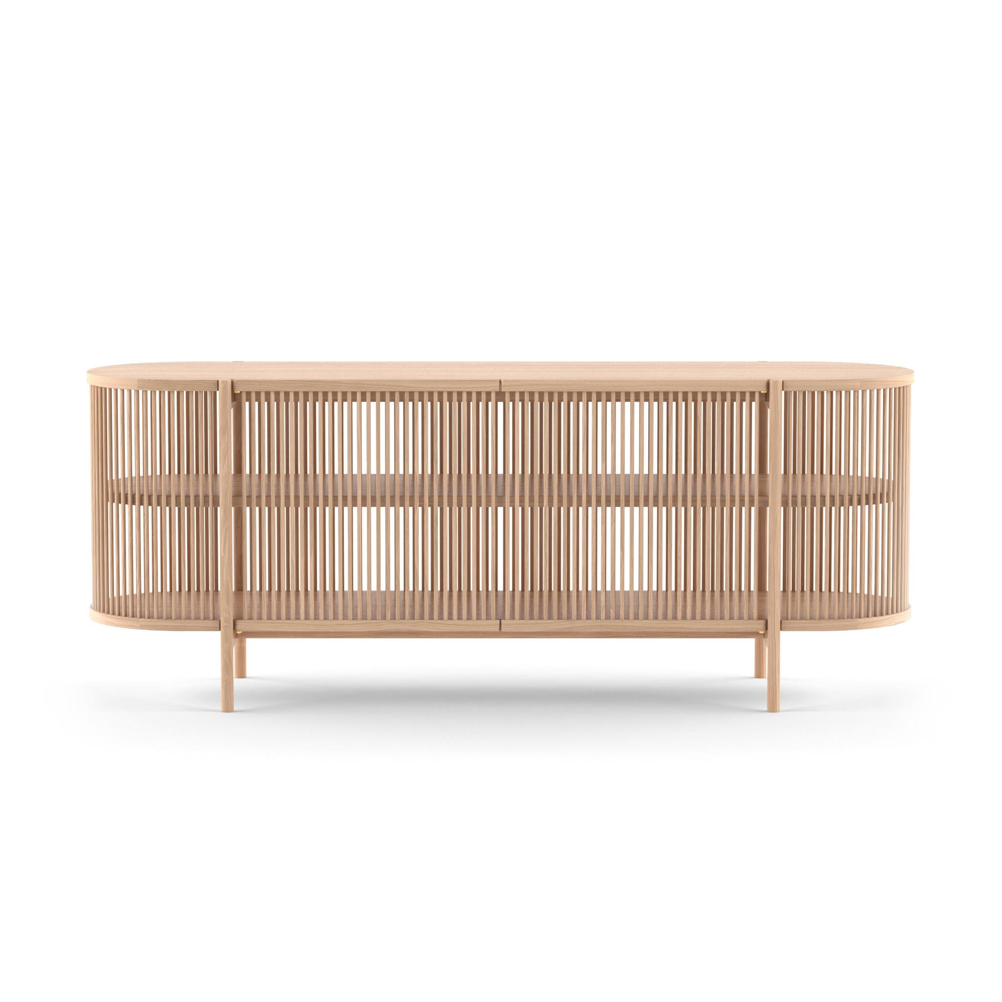Scandinavian Modern Sideboard 'Bastone', Doors version, 200, Black Oak For Sale 1