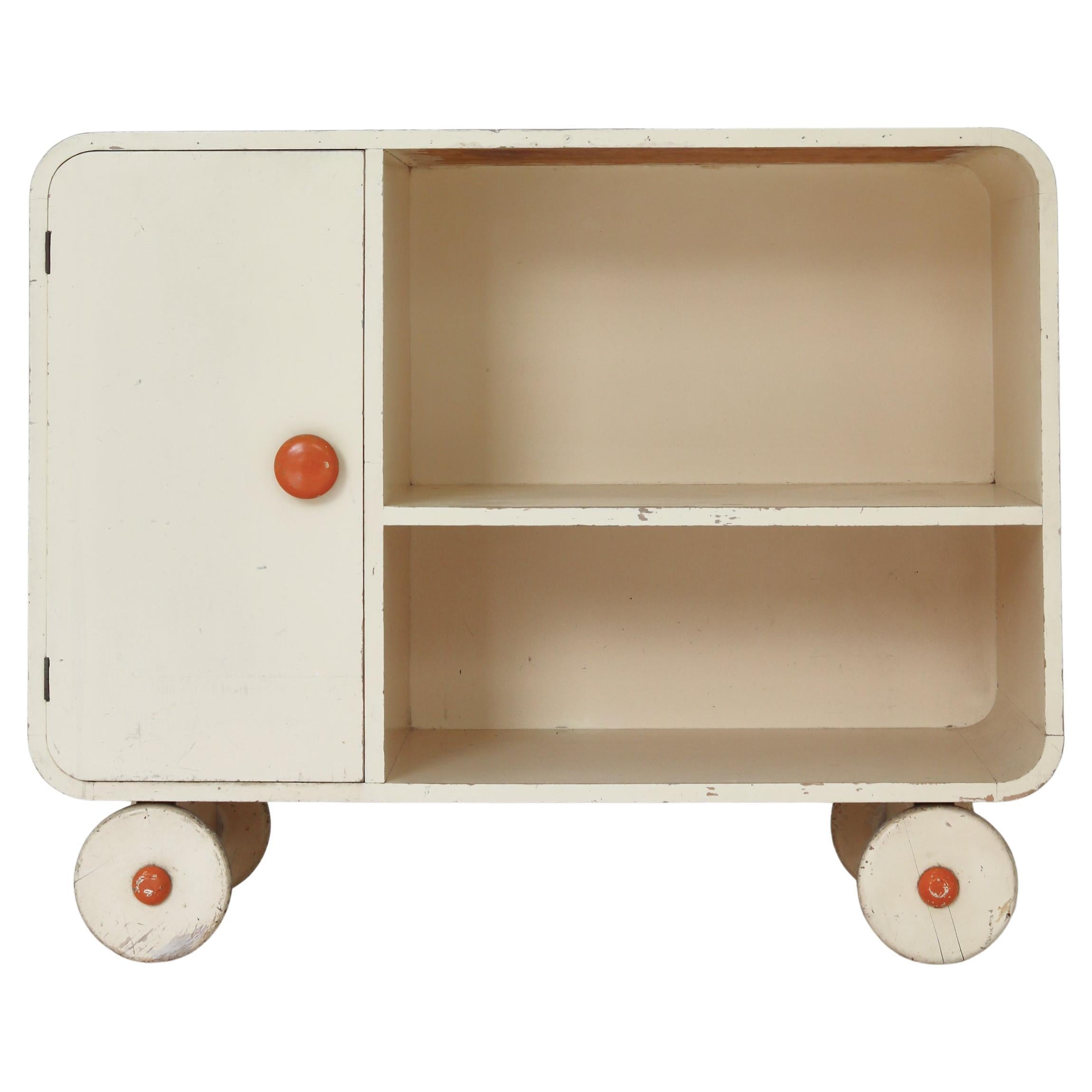 Scandinavian Modern Sideboard or Cabinet on Wheels, 1930s Functionalism For Sale